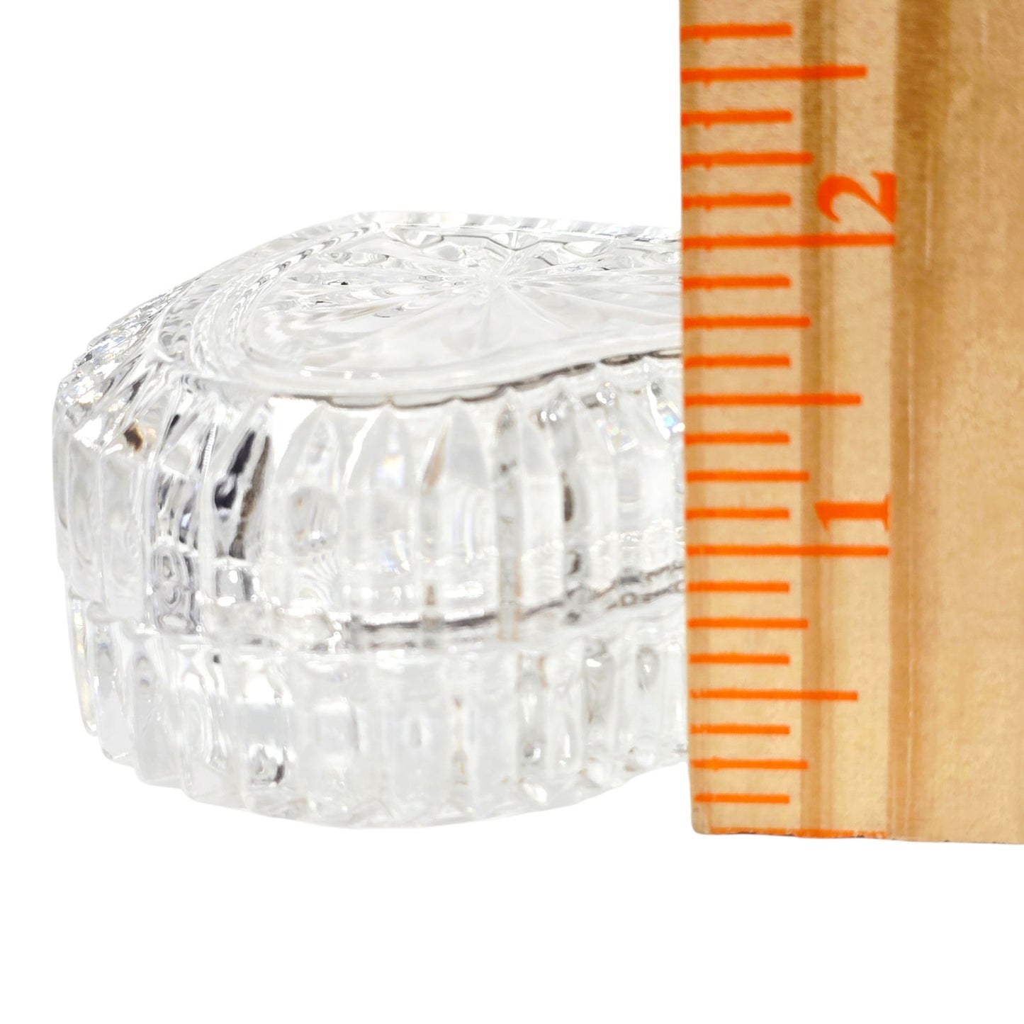 Vintage Lead Crystal Heart Trinket Box | Ribbed Starburst Valentine's Gift