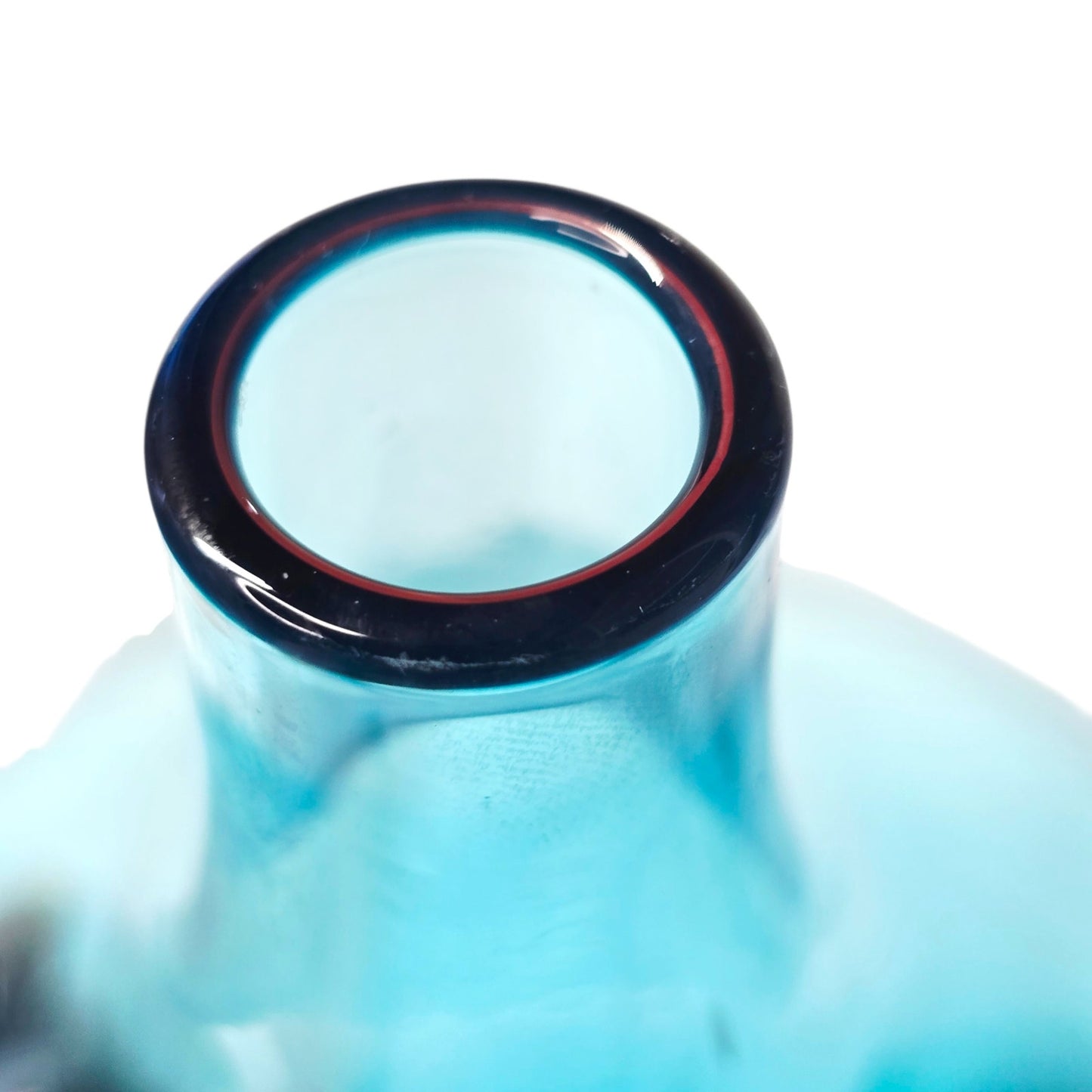 Blue Ombre Art Glass Vase Heavy Bottom Teardrop Shape 8"