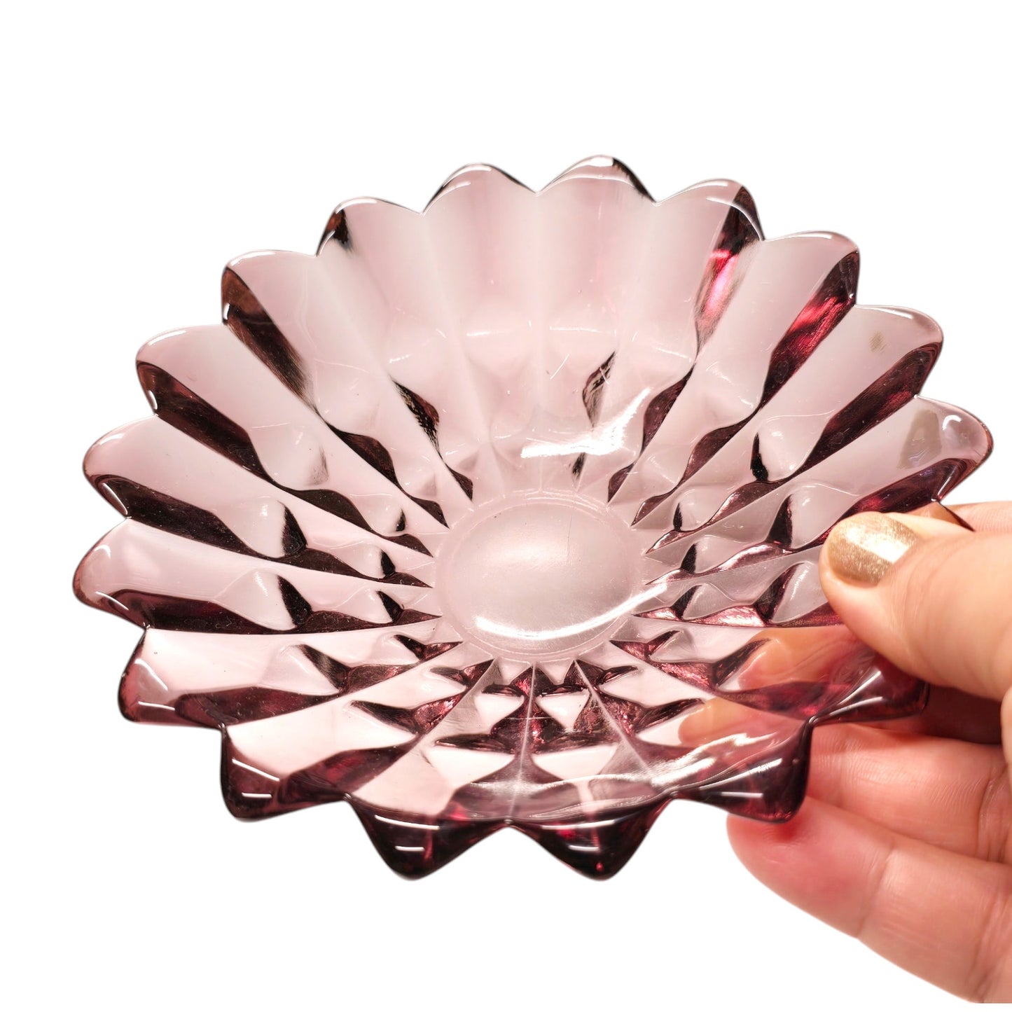 Vintage Amethyst Purple Glass Trinket Dish