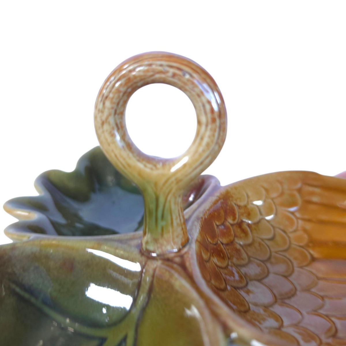 Ceramic Acorn Oak Leaf Divided Nut Candy Dish Fall Serving Tray