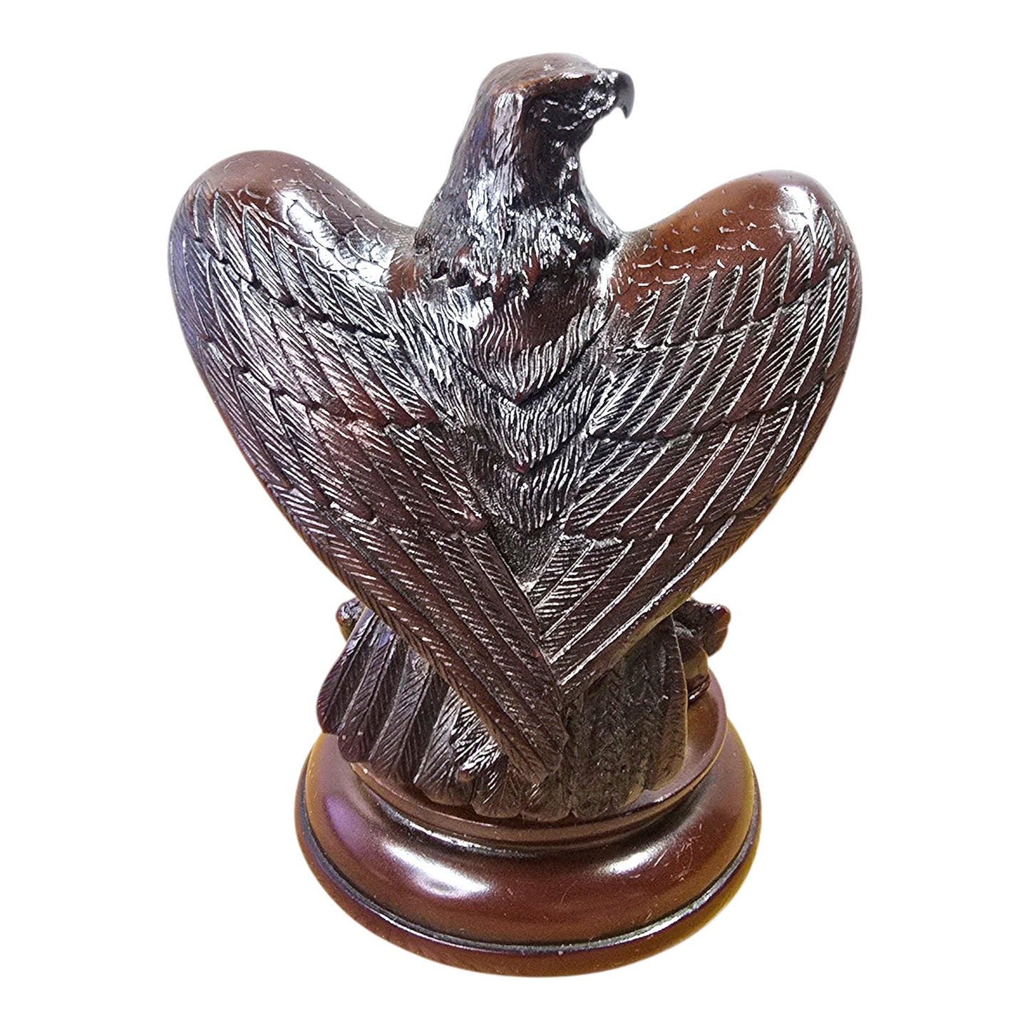 Wood Carved Eagle Figurine Statue 4.5" Handcrafted Bird of Prey Sculpture Decor