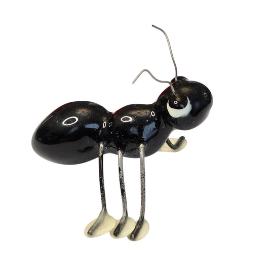 Hagen Renaker Miniature Porcelain Ant with Wire Legs, Vintage Black Ant Figurine