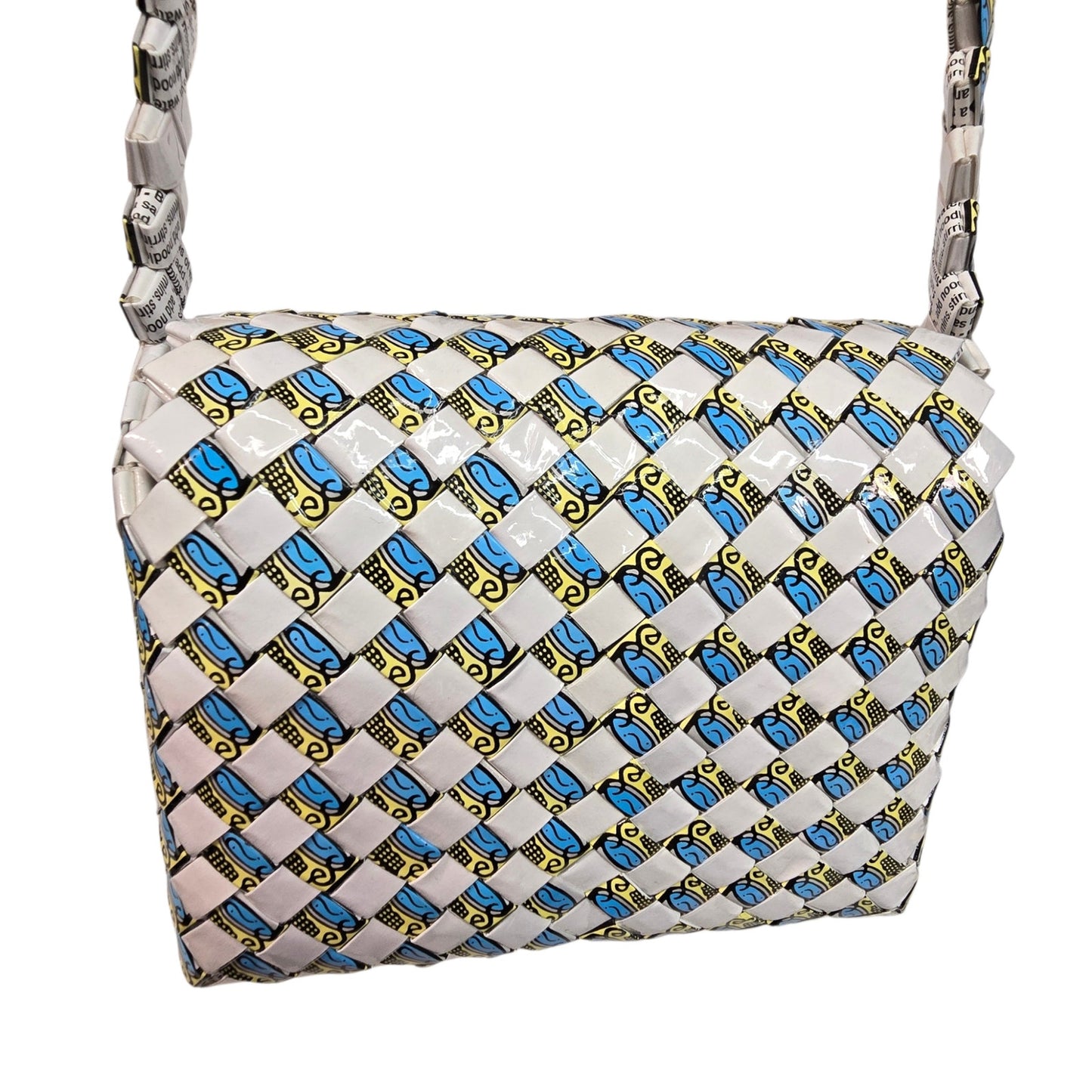 Handmade Woven Candy Wrapper Purse Child's Crossbody Bag Upcycled Sustainable