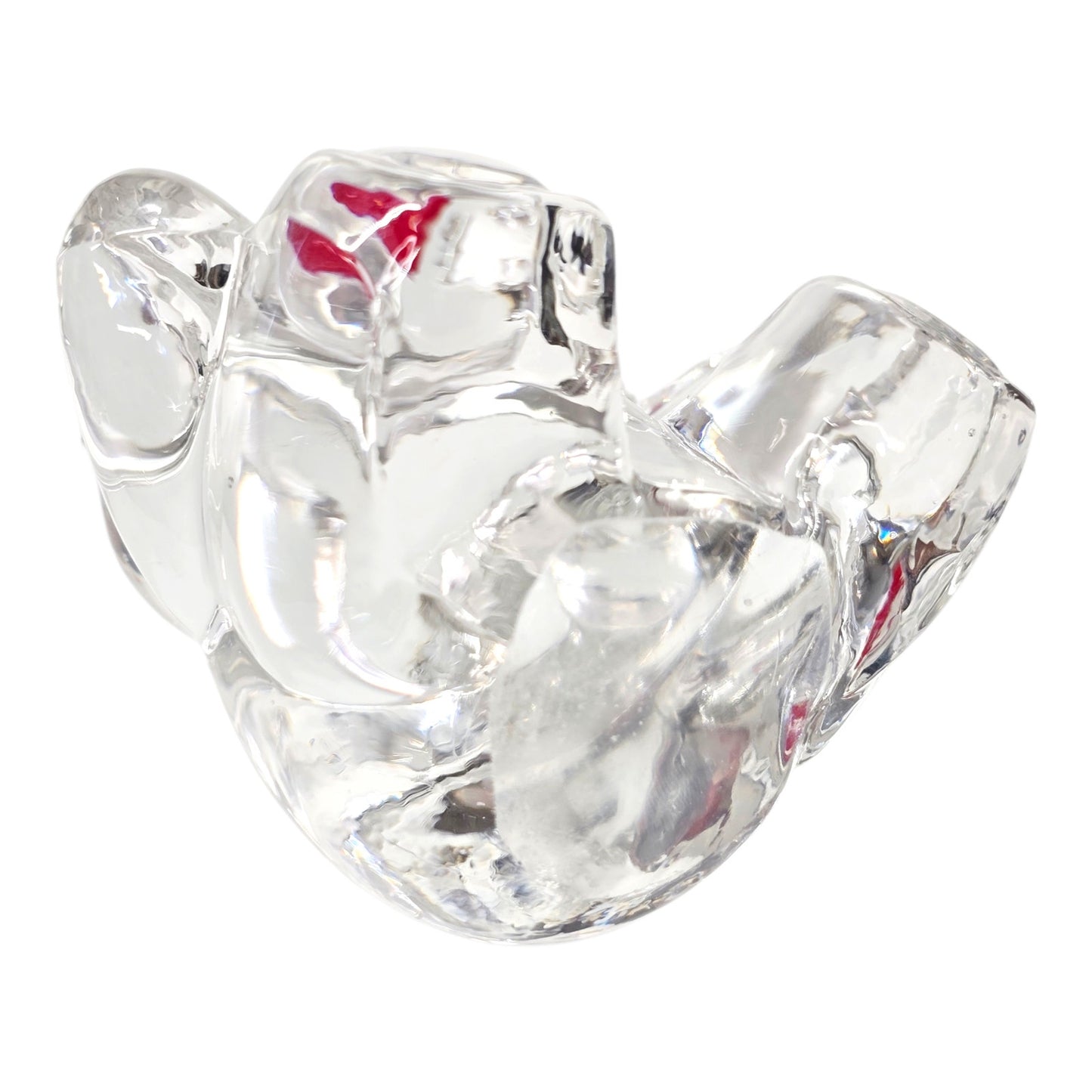 Fenton Art Glass Crystal Bear Figurine Ruby Red Heart Valentine July Birthstone