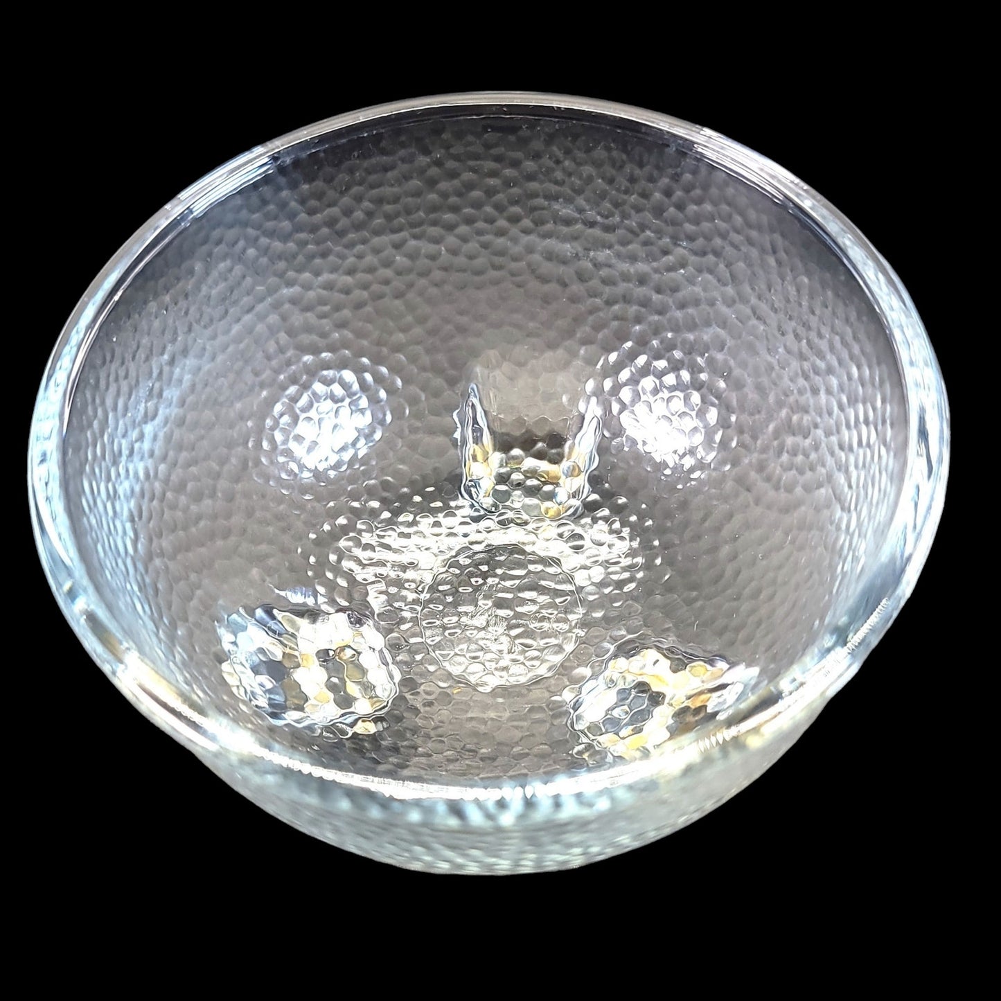 Vintage Crisa Libbey Pebble Texture Footed Glass Salsa Bowl No. 12