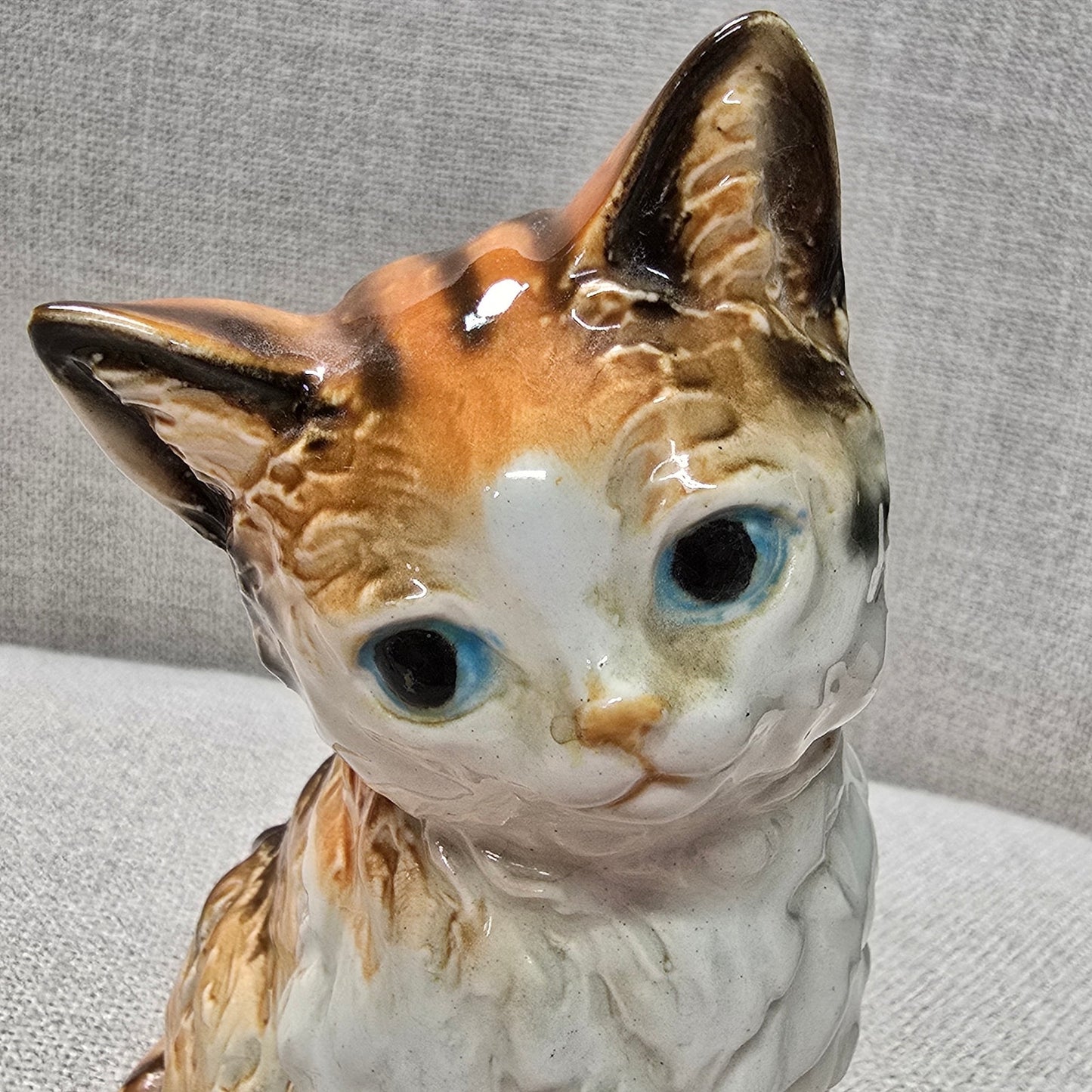 Vintage 50s Nippon Yoko Boeki Co Japan Orange Cream Cat Figurine Tabby