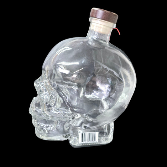 Large Crystal Head Vodka Skull Bottle (Empty) 1.75 L w/Original Stopper 9"