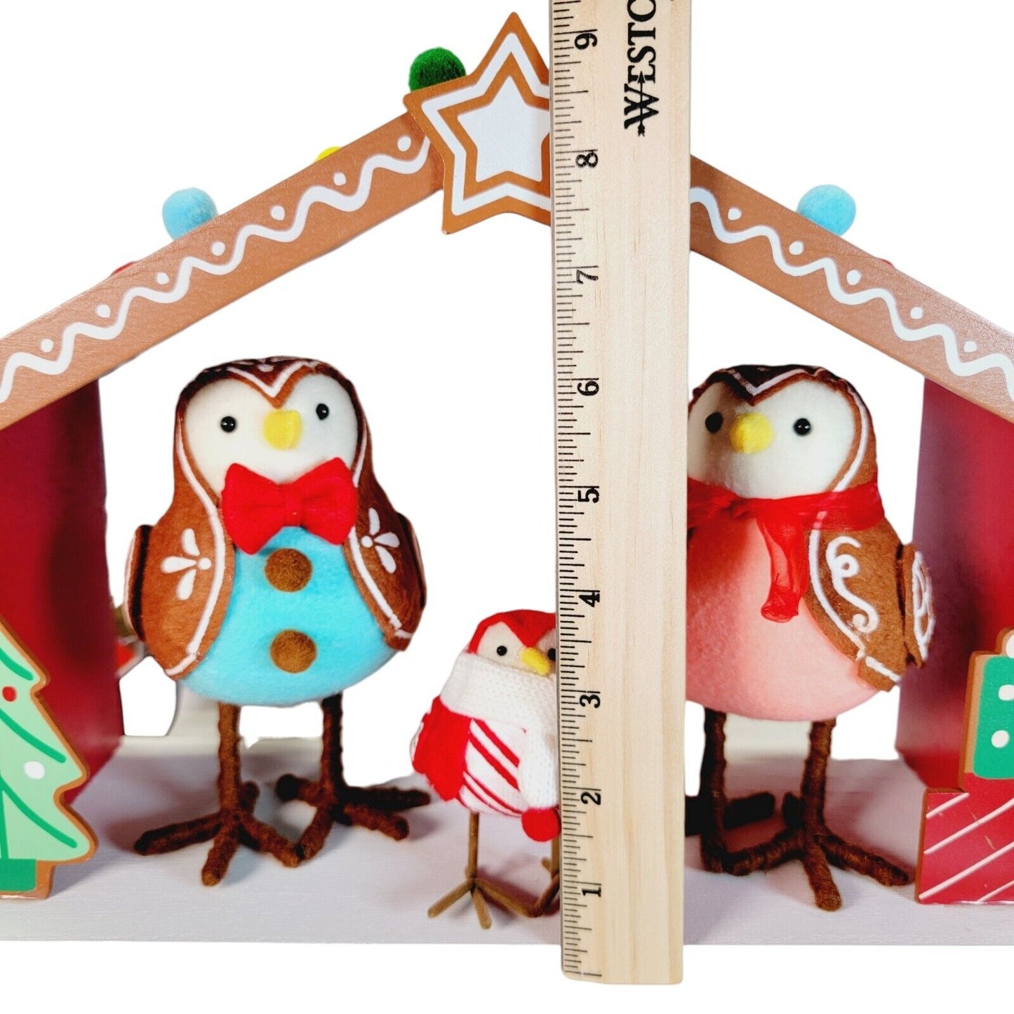 Target Wondershop Featherly Friends Gingerbread House Birds 4pc Set 2023 Christmas NEW