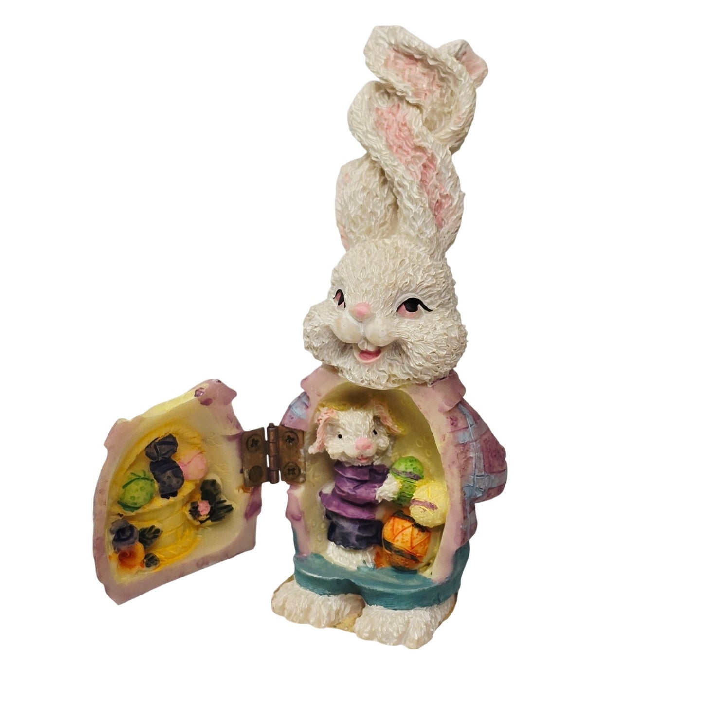 Vintage Easter Bunny Figurine Lot (6) Magic Creations 1997 Hinged & Resin