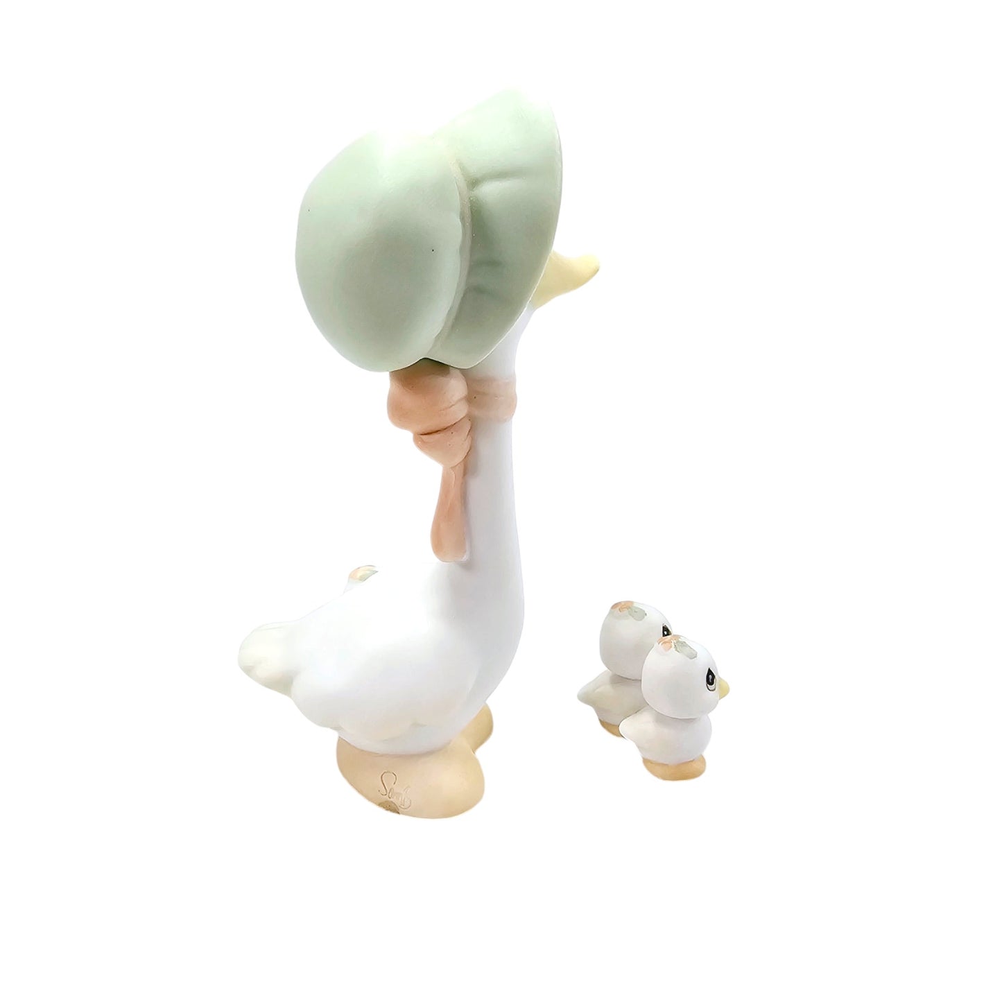 2 Pc Precious Moments Goose with Ducklings Honk If You Love Jesus Porcelain Figurine 3.5" H, Original Box