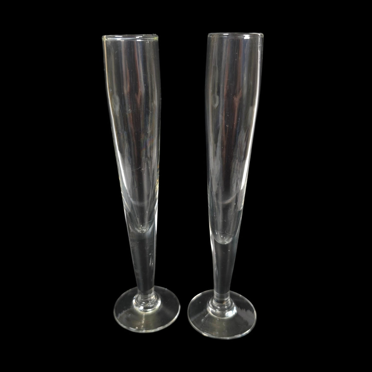 Clear Glass Cordial Liqueur Flutes Set of 3 Two Heights Bud Vase Trio