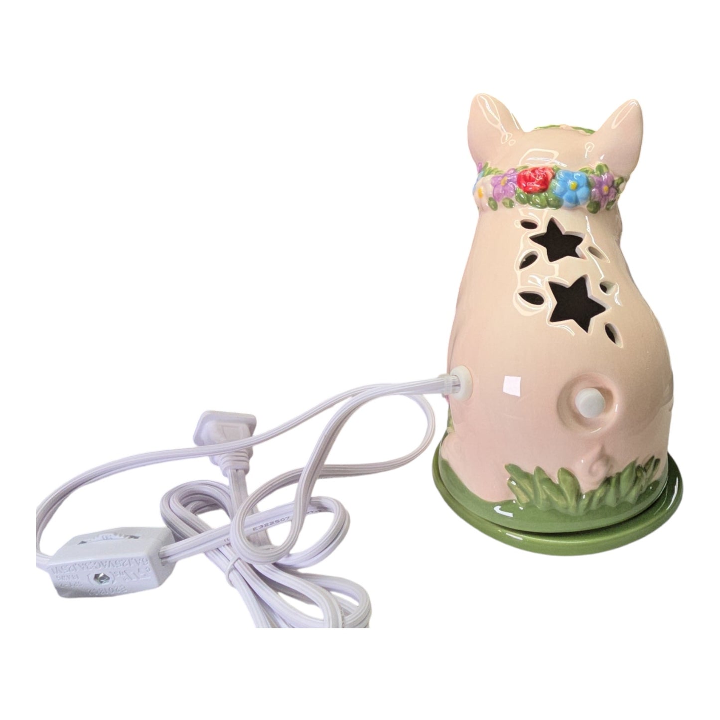 Pioneer Woman Ceramic Pig Fragrance Wax Warmer, Corded with on/off Switch