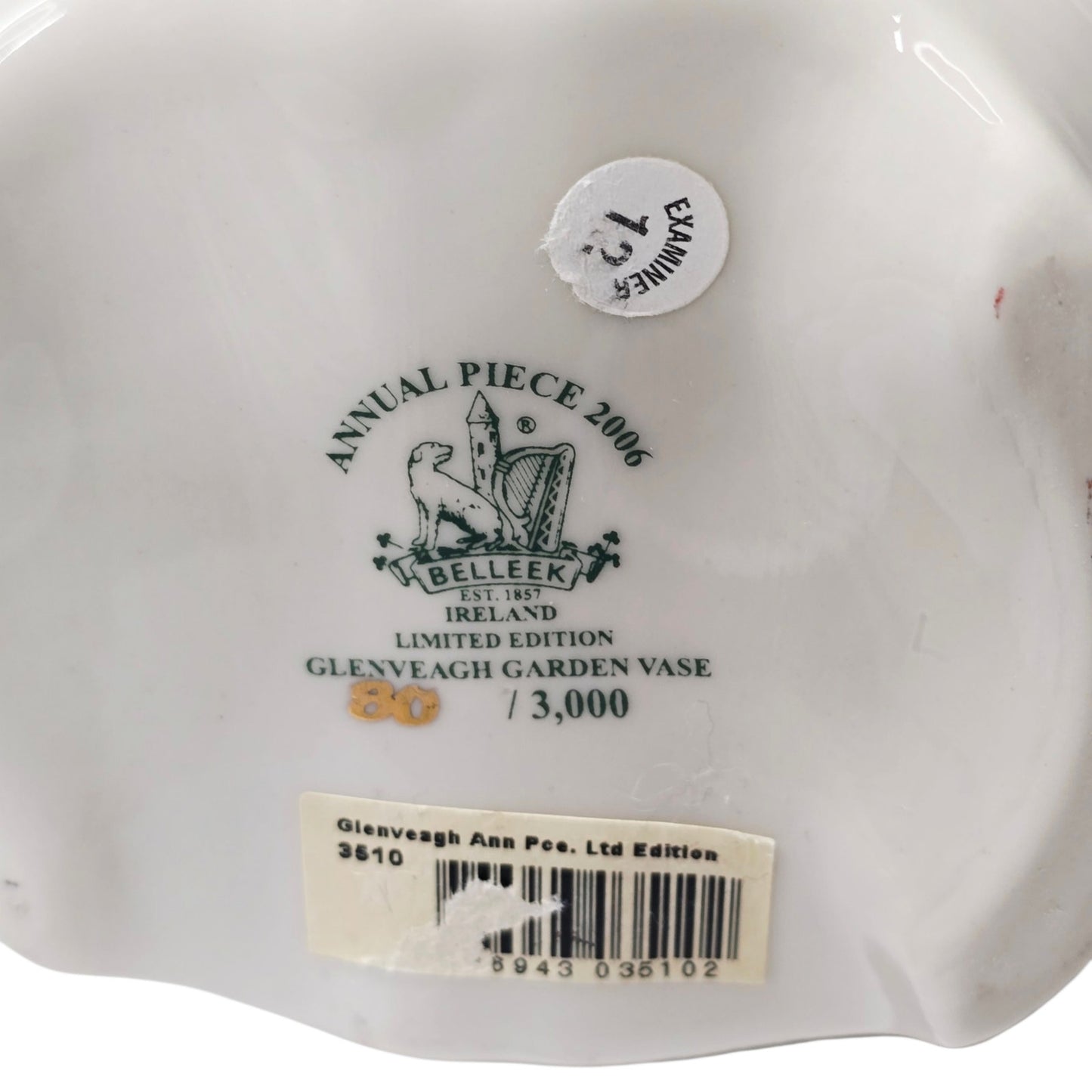 Belleek Ireland Glenveagh Garden Vase 2006 Limited Edition Annual Piece 80/3000