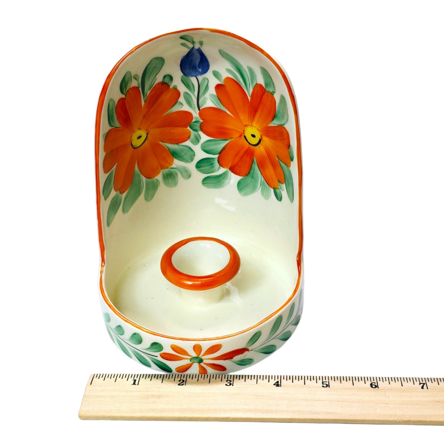 AS IS Czechoslovakia Art Deco Vintage Urbach Ditmar Hand Painted Candleholder FLAW