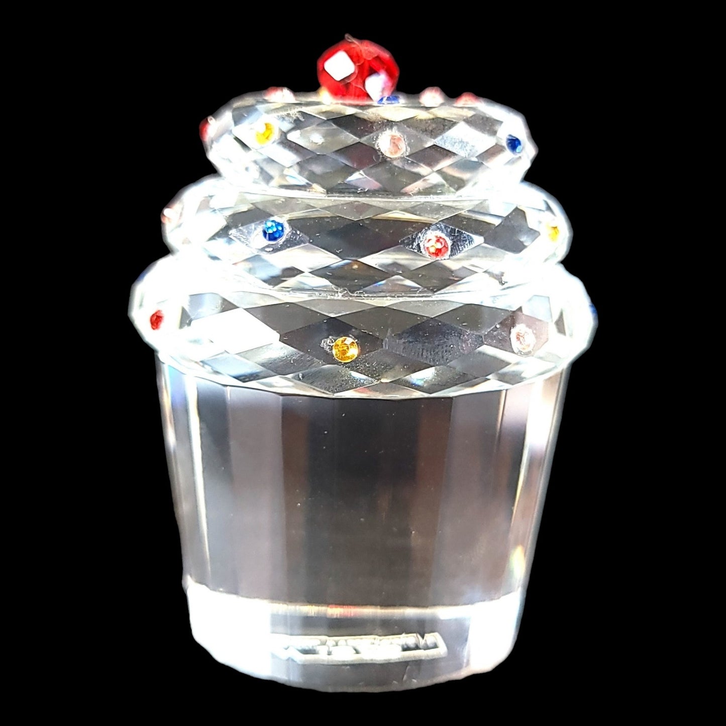 Simon Designs Crystal Cupcake Paperweight with Jewel Sprinkles