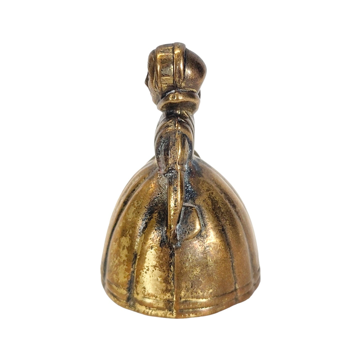 Vintage Peerage Solid Brass Figural Dinner Hand Bell Royal Lady 2" H