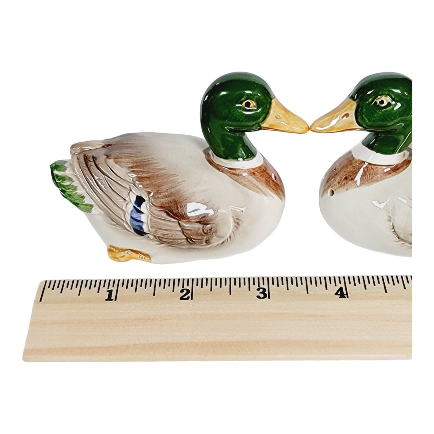 Vintage Otagiri Mallard Duck Salt & Pepper Shakers, Ceramic Ducks, Made In Japan