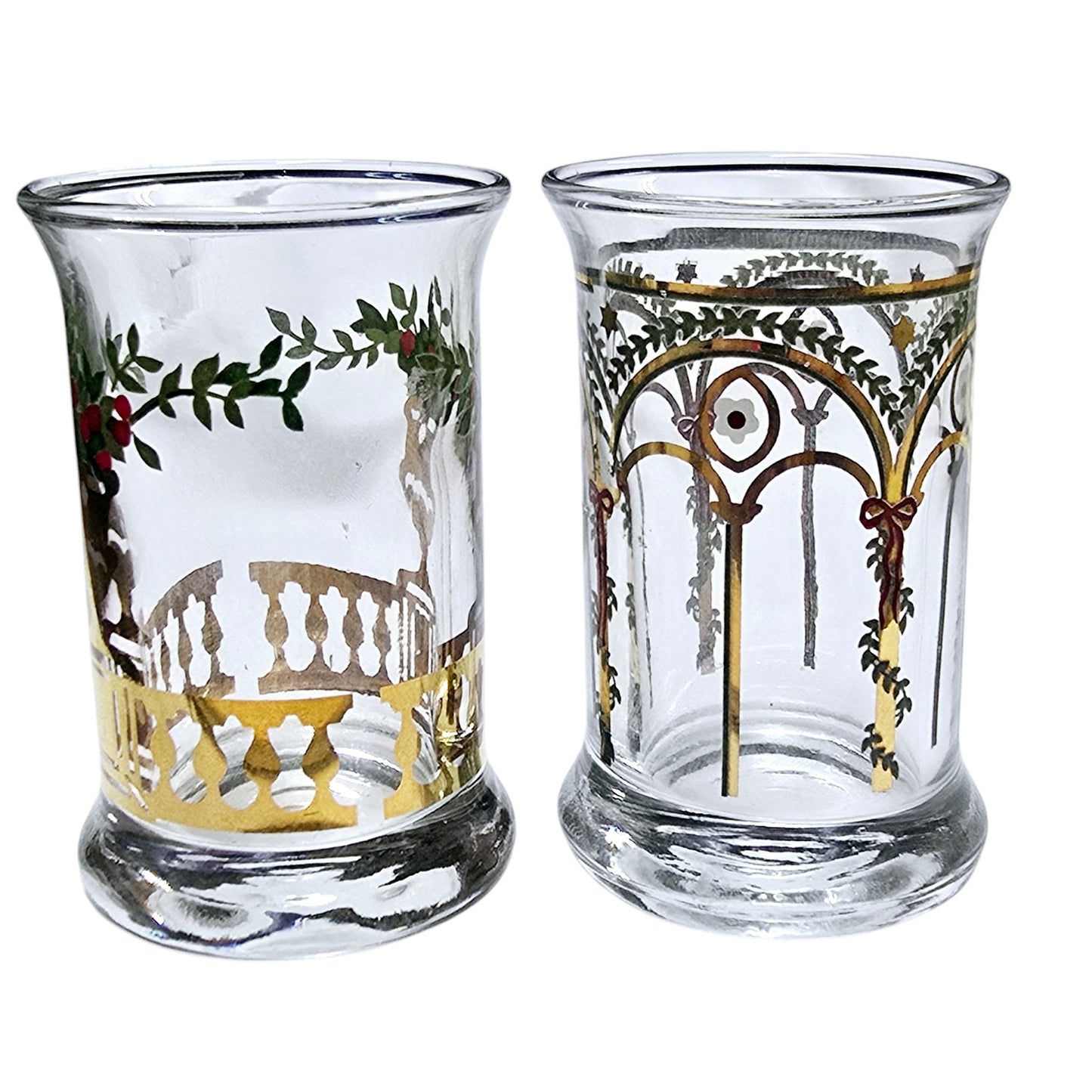 Set of 2 Vintage Holmegaards Denmark Juledramglas Dram Glasses Danish Glass