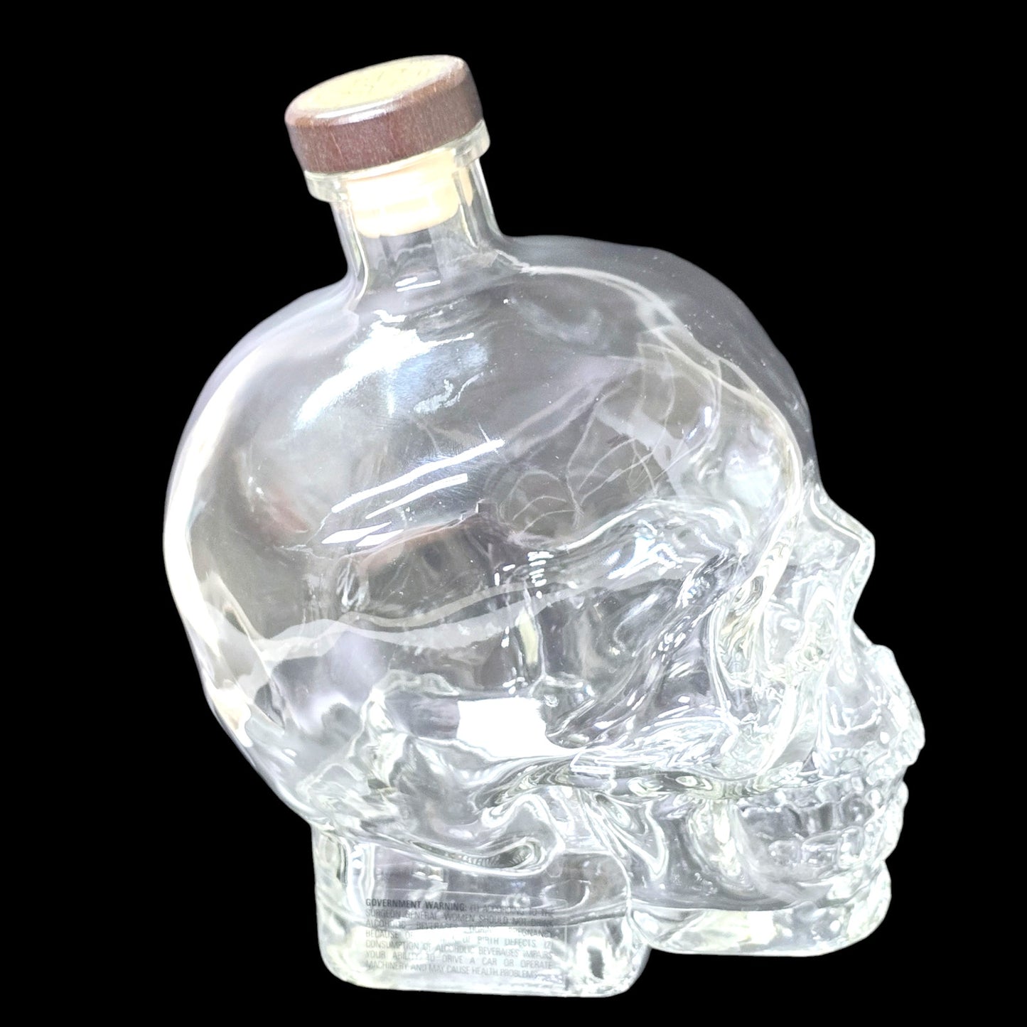 Large Crystal Head Vodka Skull Bottle (Empty) 1.75 L w/Original Stopper 9" H