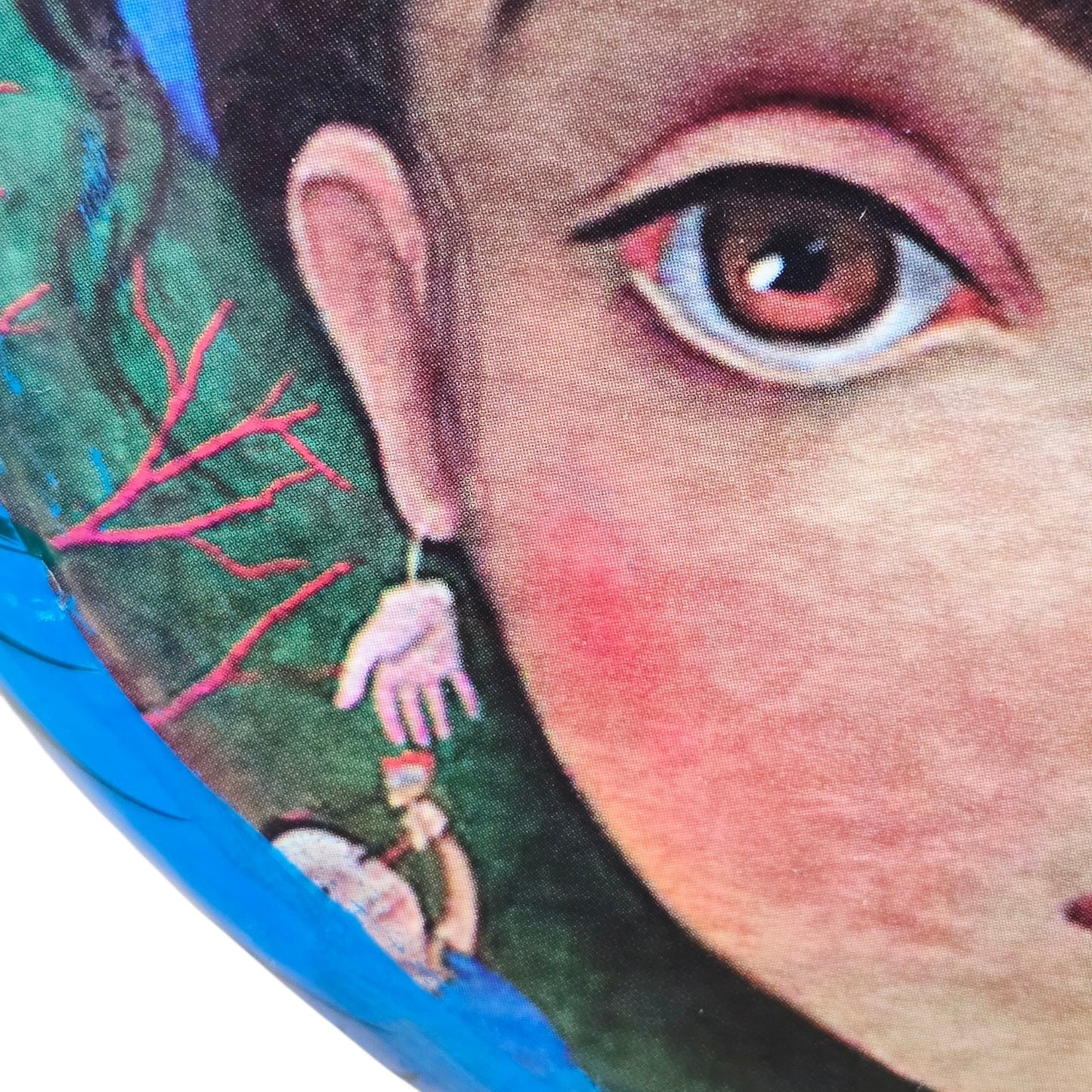 Hand Painted Mexican Folk Art Vase Tenoch Jarrito Planchado Frida Kahlo Style