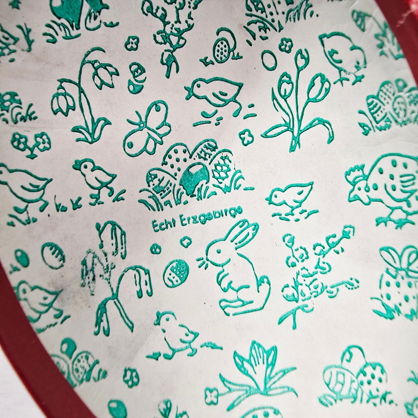 (Saved for Customer) Vintage German Paper Mache Easter Egg Lot (2) Nestler & Echt Erzgebirge