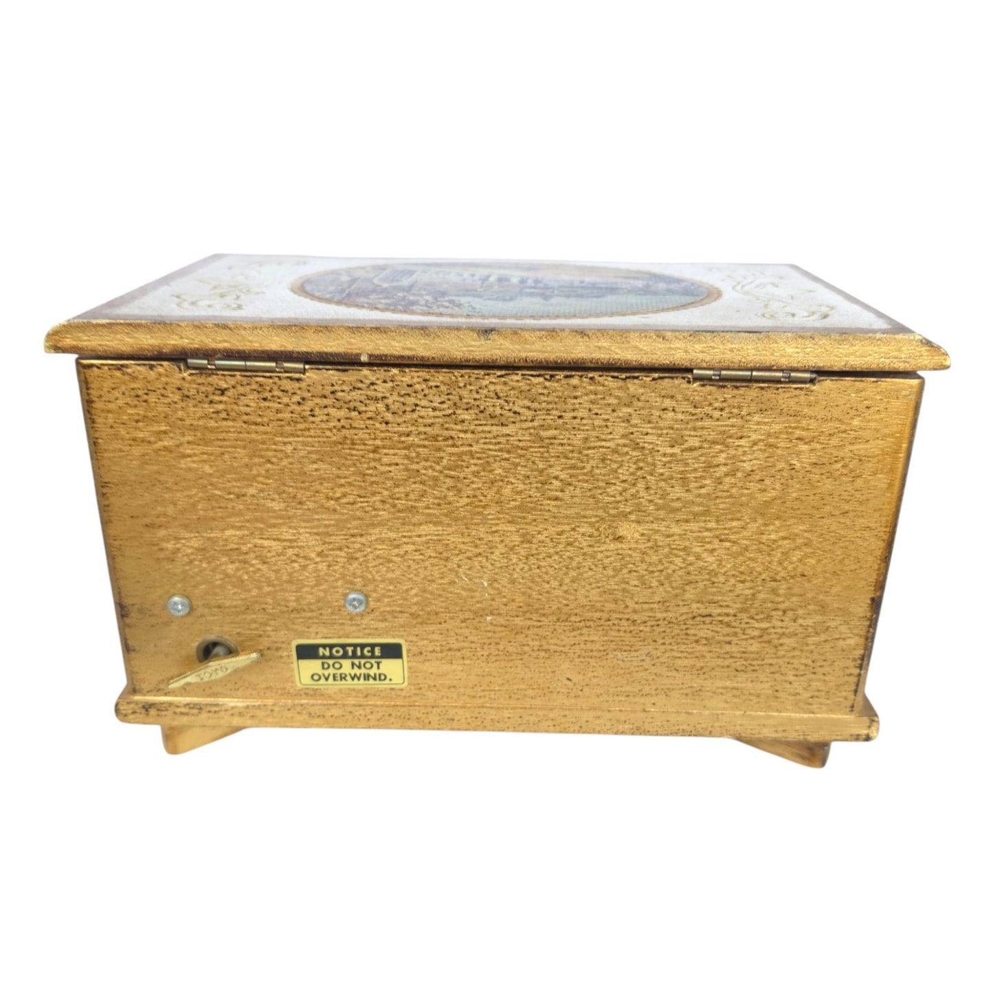 (Reserved for Customer) Vintage Florentine Wood Music Box Jewelry Box Made in Japan Plays: Green Sleeves