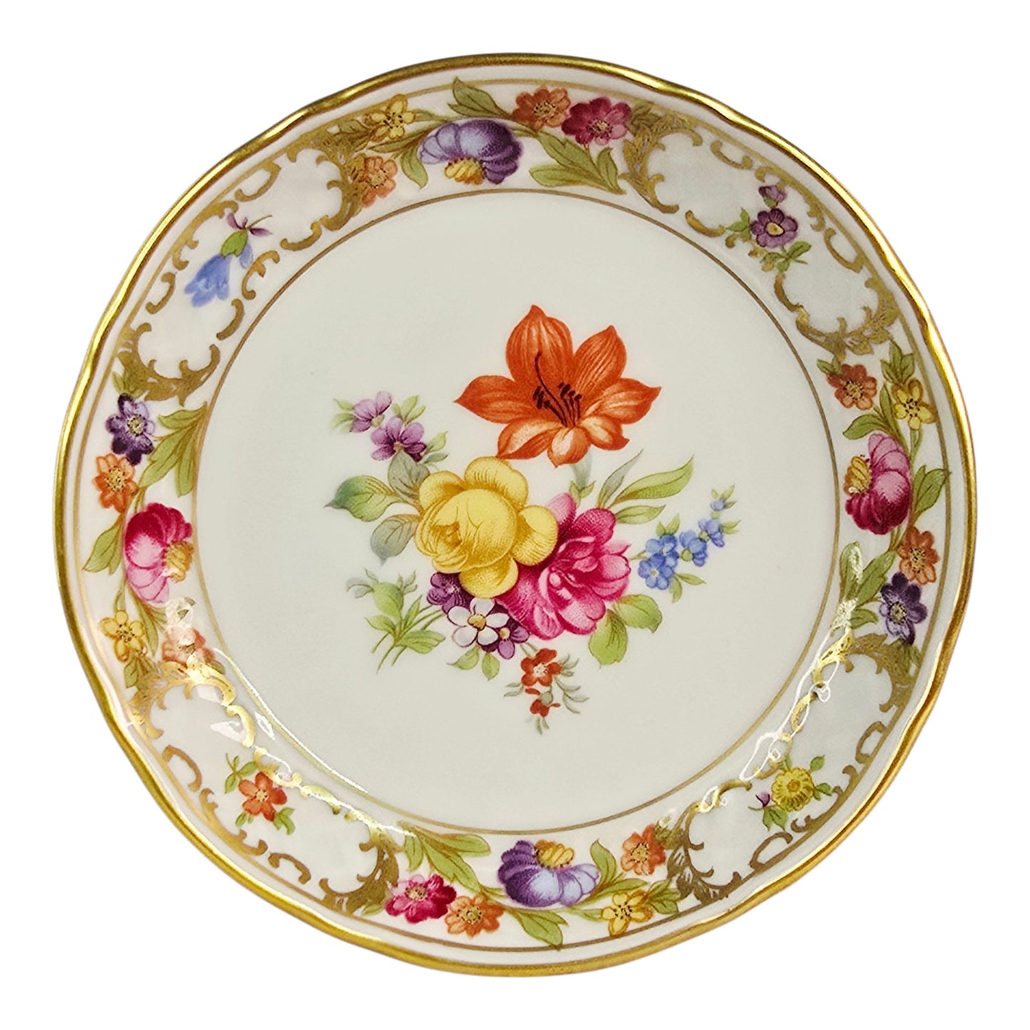 Vintage Schumann Bavaria "Empress Dresden Flowers" Small Dish / Coaster Germany