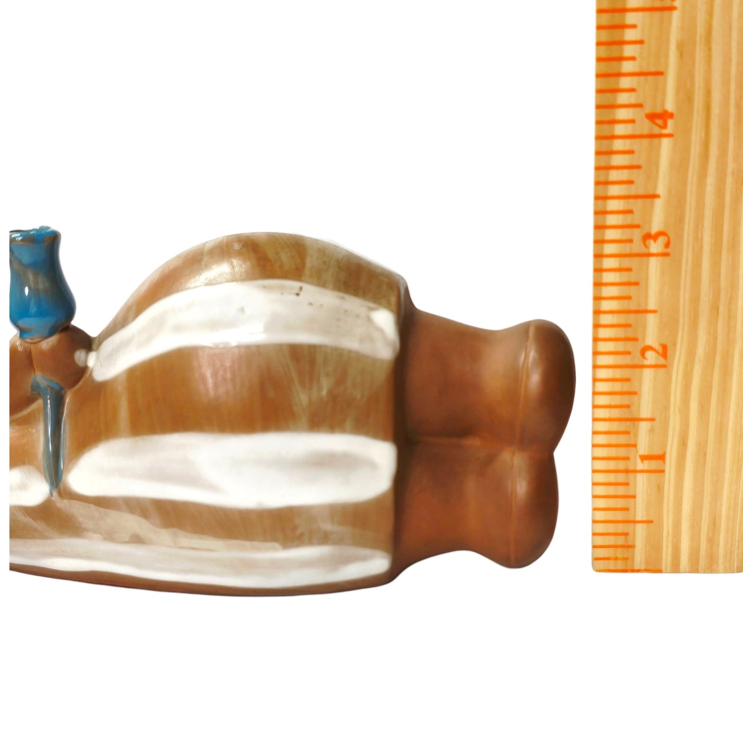 Vintage 1960s Japan Ceramic Big Eye Girl Reclining Figurine Candle Holder Kitsch