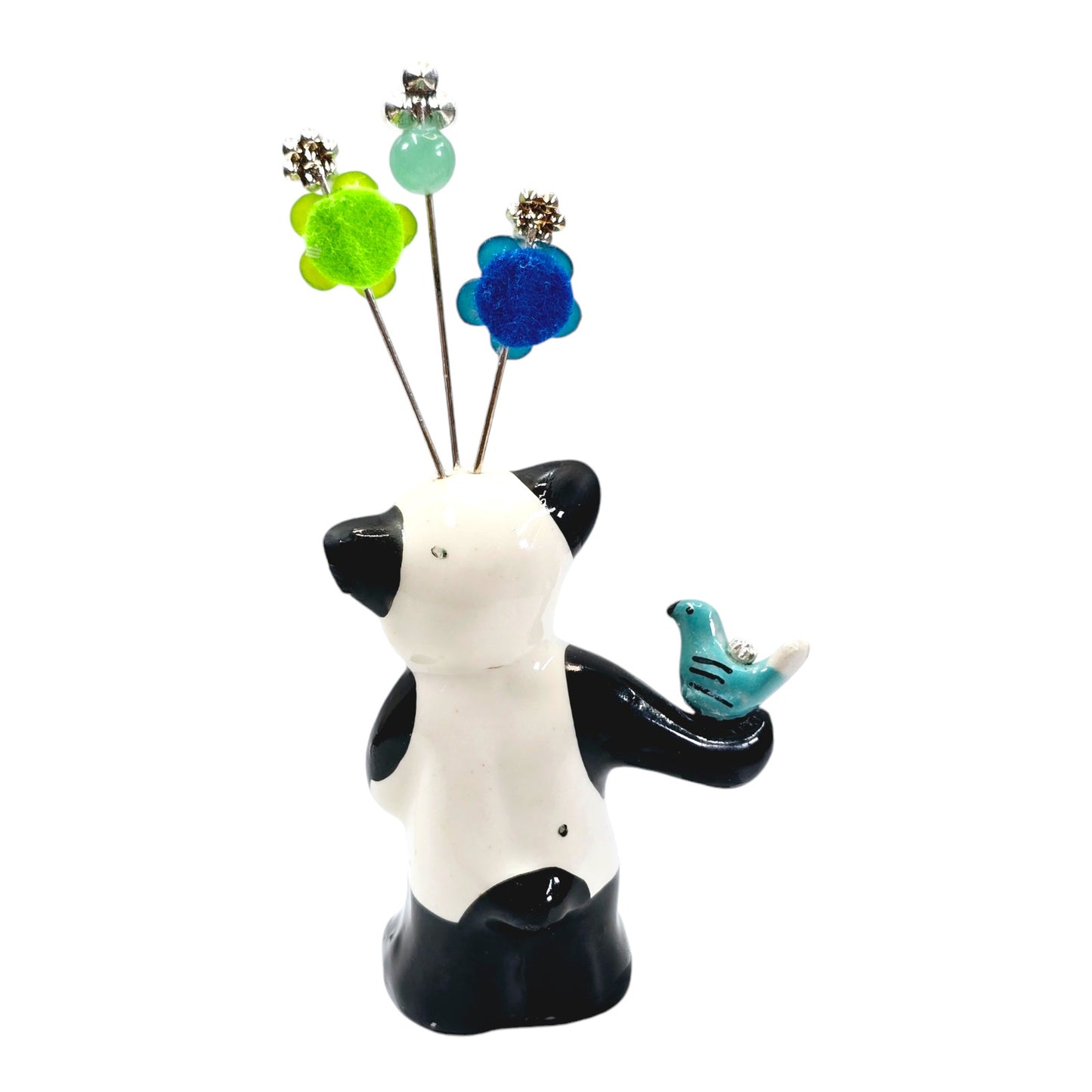 Vintage Panda Salt Shaker Hat Pin Display