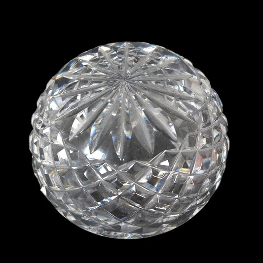 Waterford Crystal Hollow Dome Paperweight Diamond Cut Starburst Signed