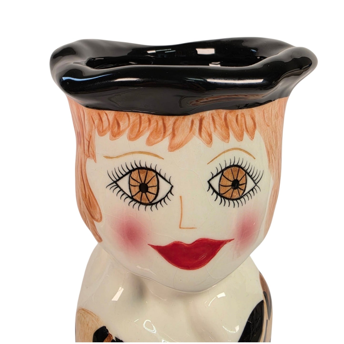Vintage Bella Casa Ganz Francis Leopard Print Lady Head Vase Figurine 10 Inch