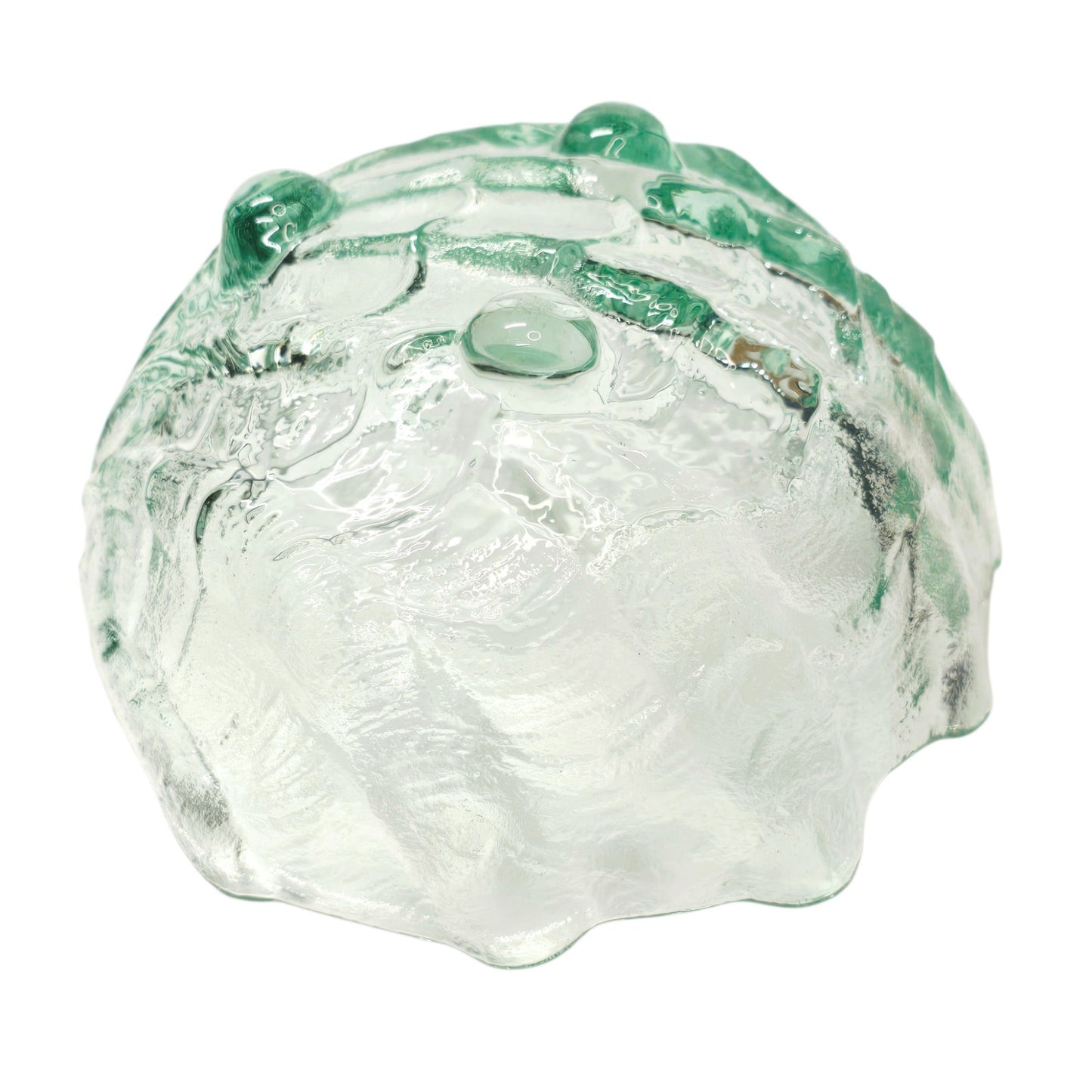 Vtg Recycled Glass Scalloped Shell Dish Catchall MCM Coastal Decor Candy Dish