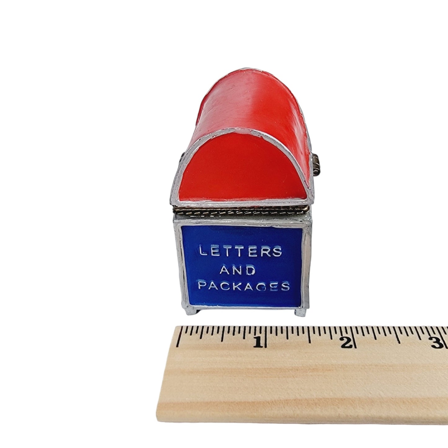 U.S. Mail Mailbox Trinket Box,Mini Stamp Dispenser 2.5" H