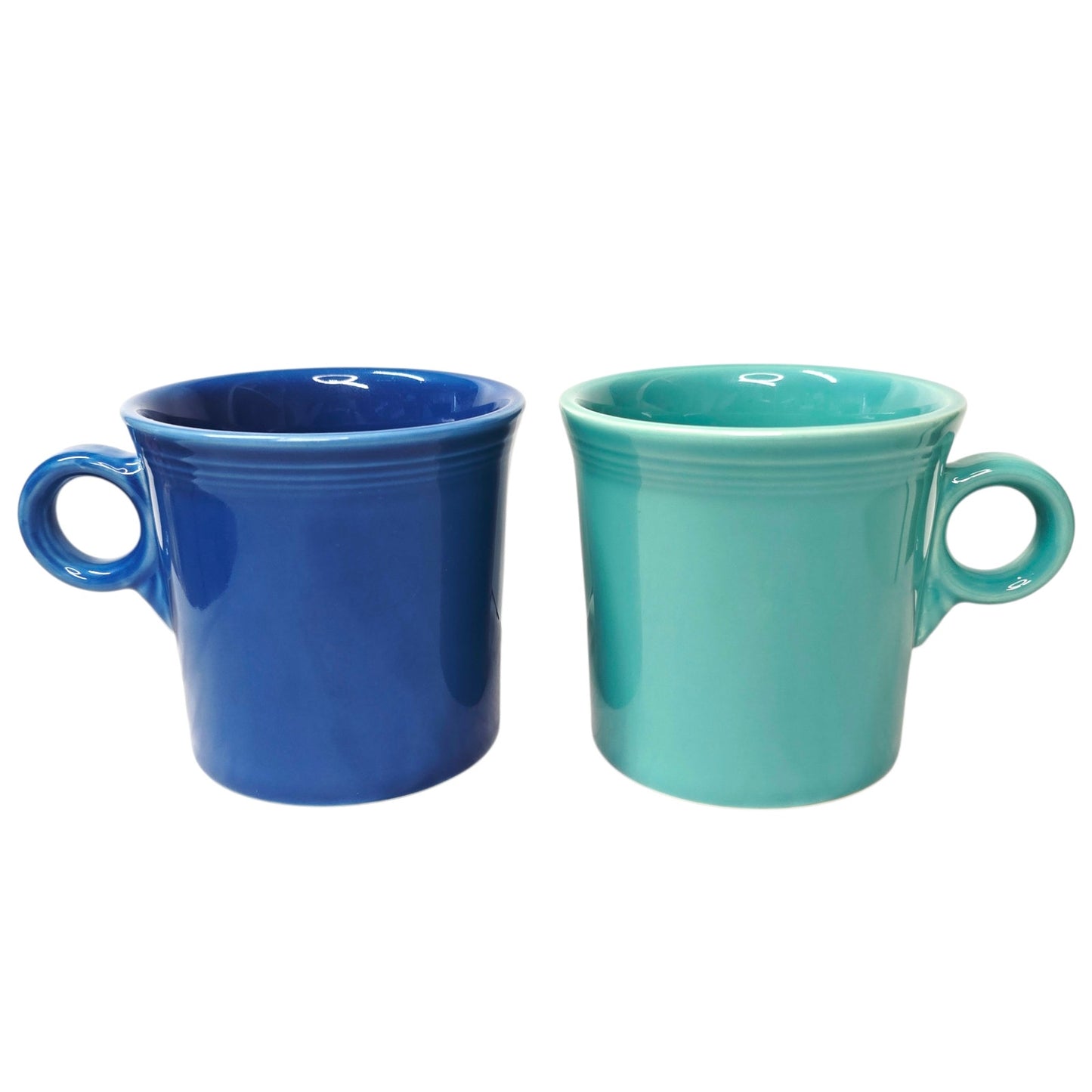 Set of 6 Fiesta Rainbow Ring Handle Mugs - Multi-Color Collection