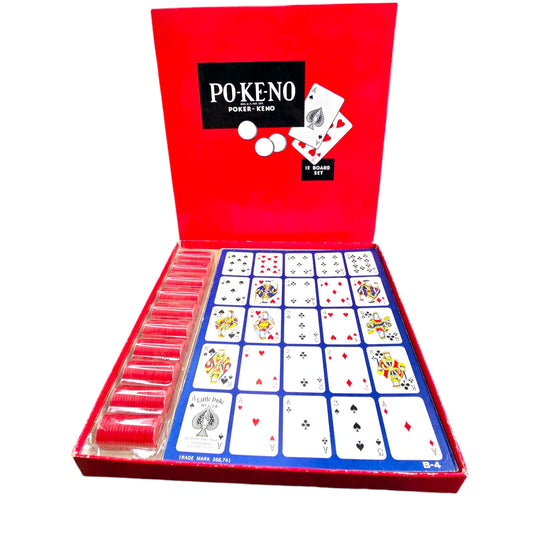 Vintage Po-Ke-No Poker - Keno Board Game, 12 Board Set, US Playing Card Co. Original Box