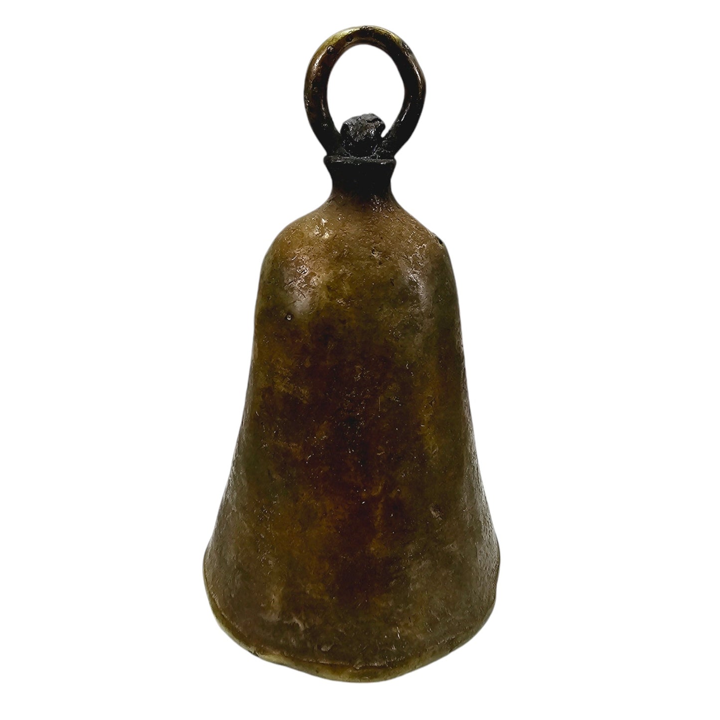 Vintage African Chamba Nigeria Brass Bell, Tribal Brass Metal Cattle Bell, Cow Bell, Rustic Bell, Benue Bell, 7" H x 4" W