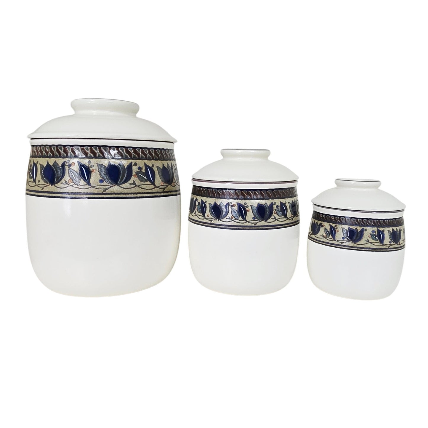 Mikasa Arabella Intaglio Canister Set with Lids - CAC01 Malaysia Stoneware