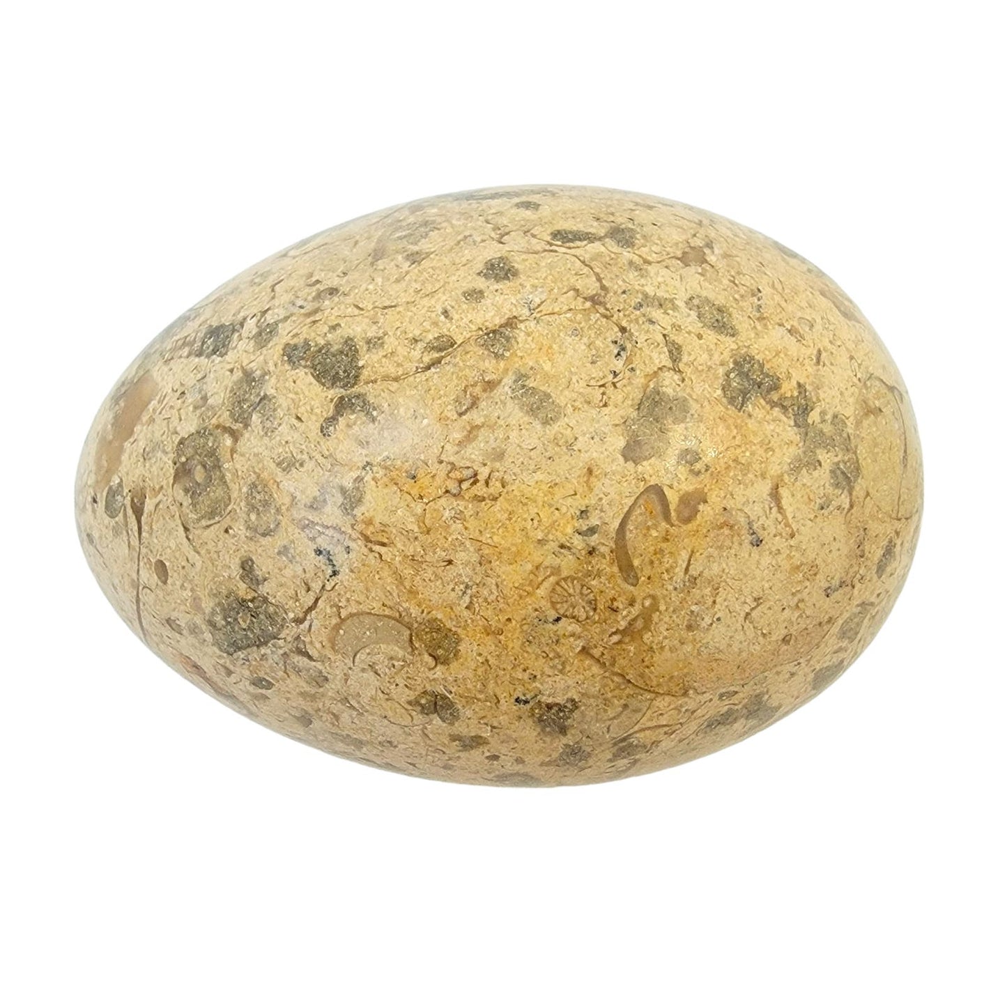 Vintage Carved Stone Egg, Polished Marble or Granite Egg Paperweight