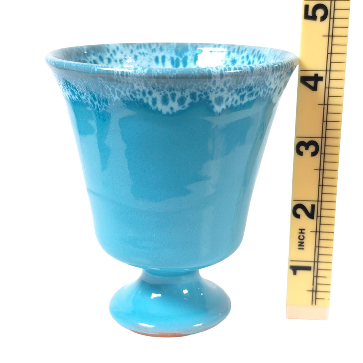 Pythagorean Greedy Cup Blue White Glazed Pottery Goblet Cup of Justice