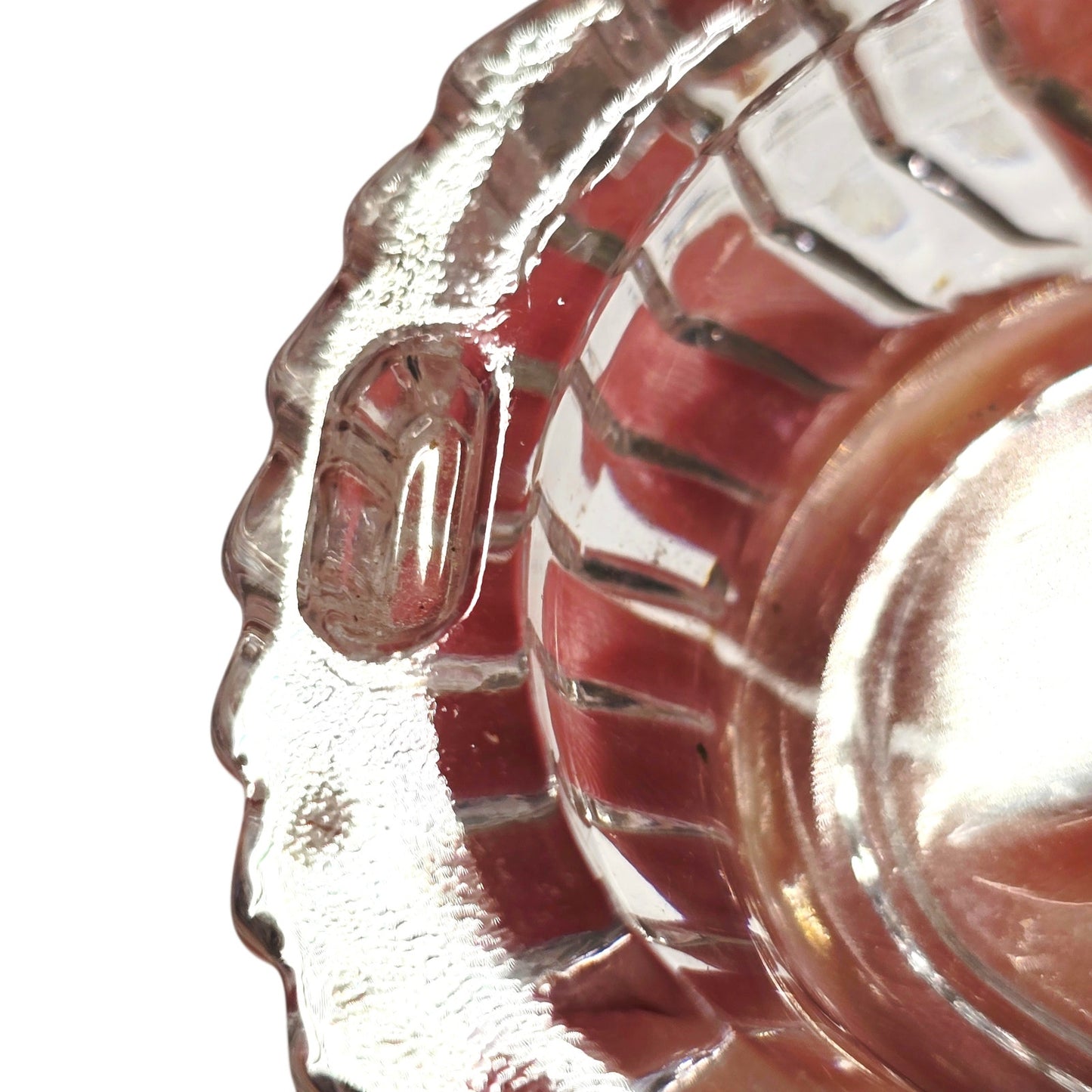 Vintage Lead Crystal Heart Trinket Box | Ribbed Starburst Valentine's Gift