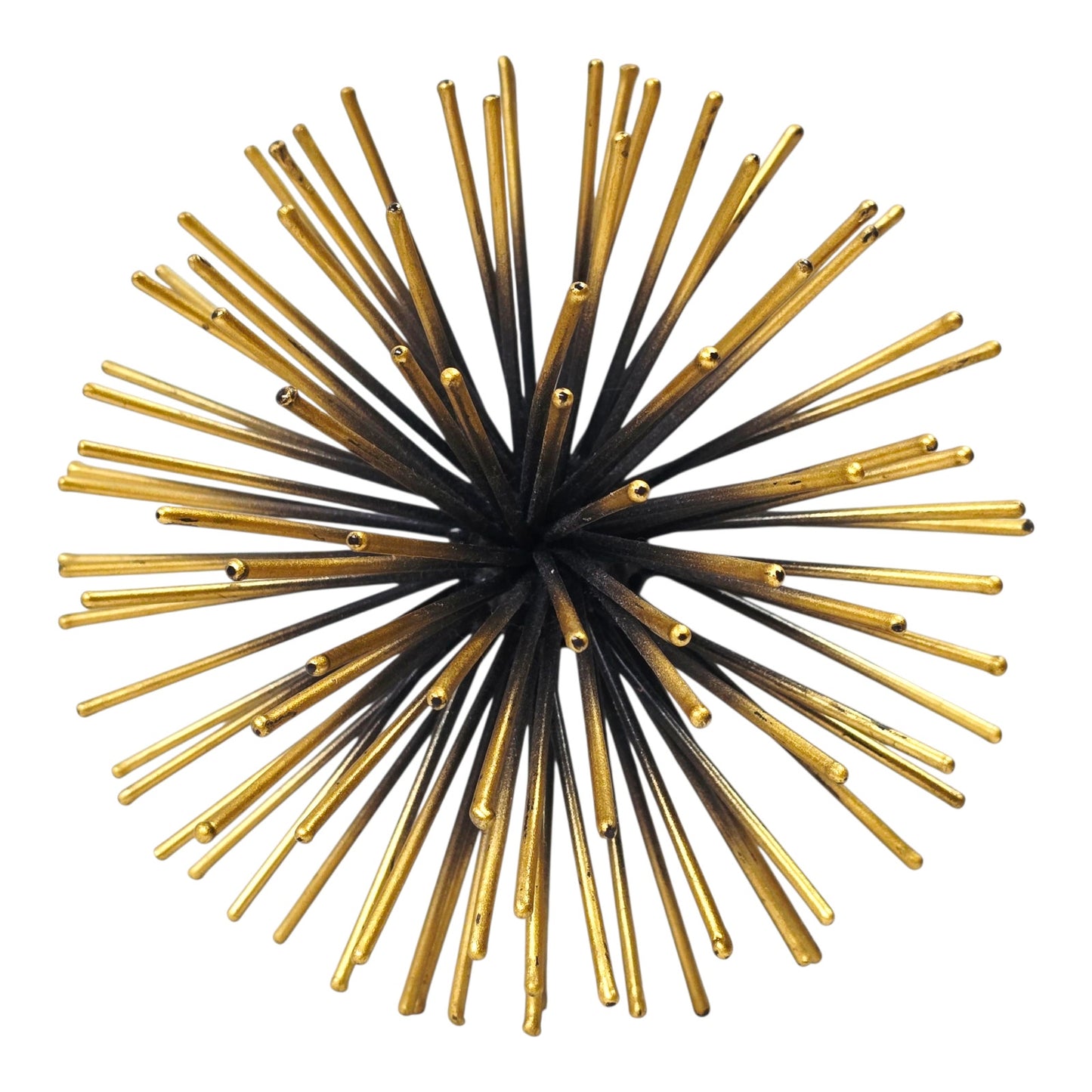 MCM Style Gold & Black Atomic Starburst Business Card Holder Sea Urchin Wall Art
