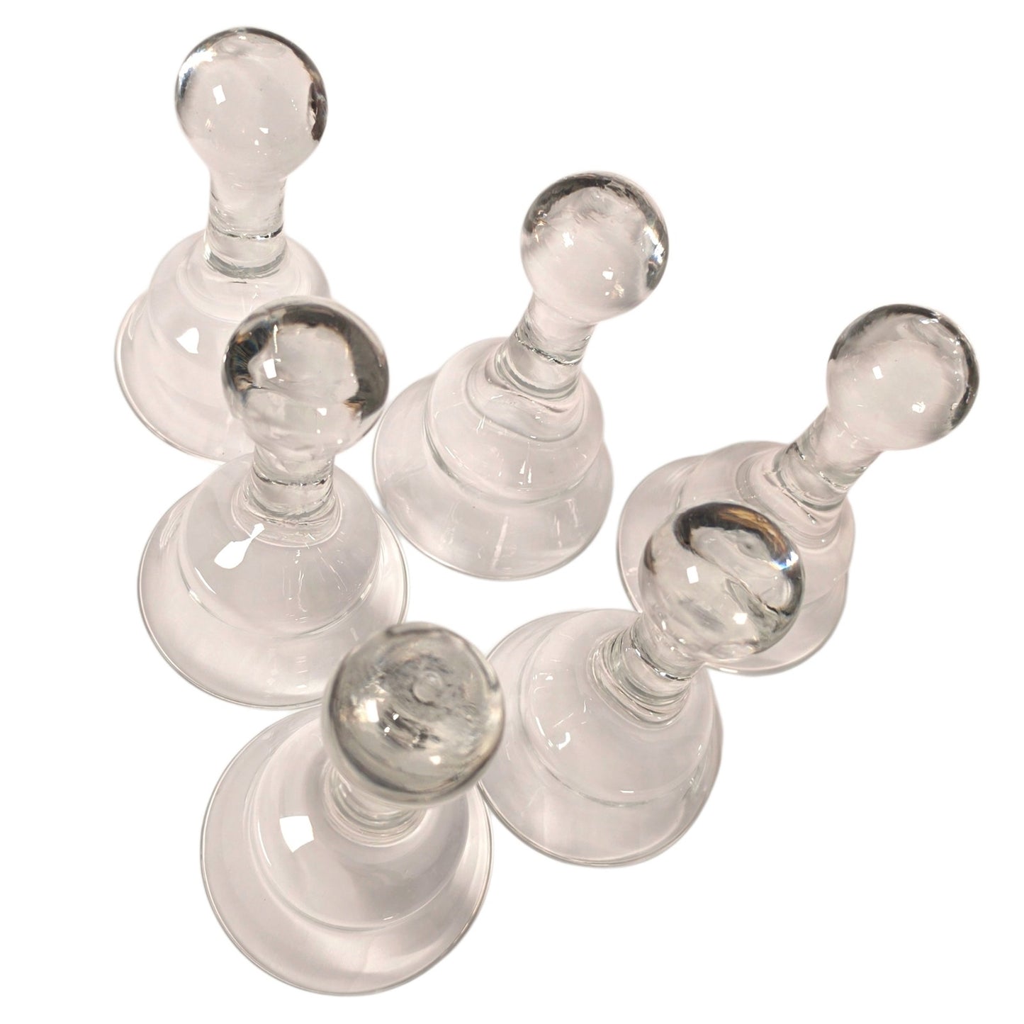 Vintage Glass Stirrup Glasses Stirrup Cups Set of 6 Equestrian Barware