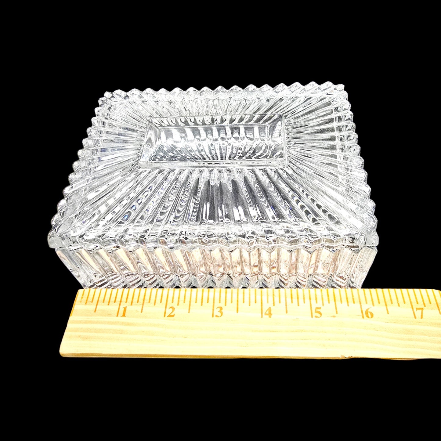 Vtg Godinger Crystal Legends 24% Lead Crystal Trinket Jewelry Box Dresser Box