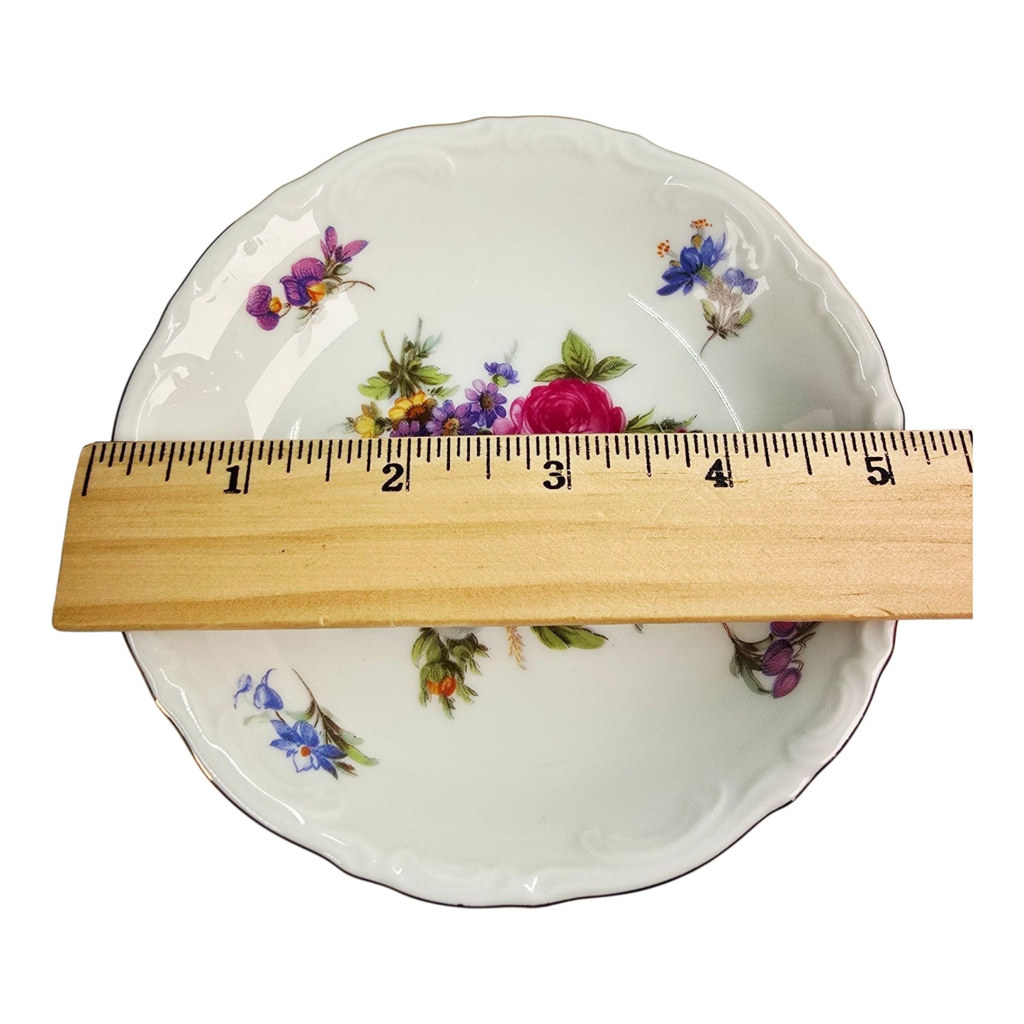 Vtg Mitterteich Bavaria "Meissen Floral" Germany Desert Fruit Bowl Trinket Dish