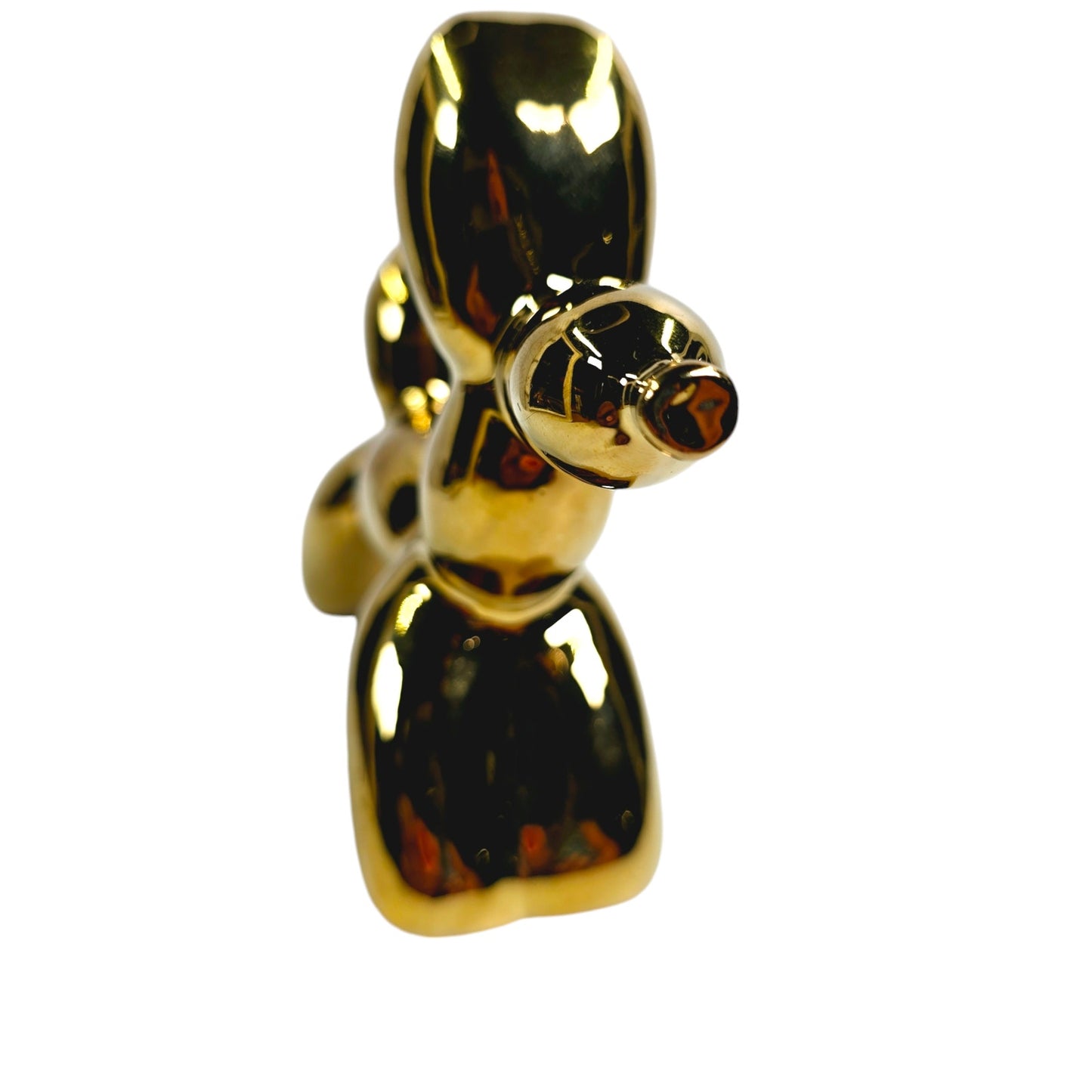 Balloon Dog Figurine, Gold Tone over Ceramic