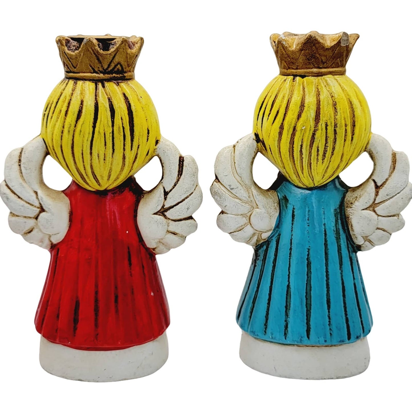 Set of 2 Vintage Homco Christmas Angels Choir Candle Holders