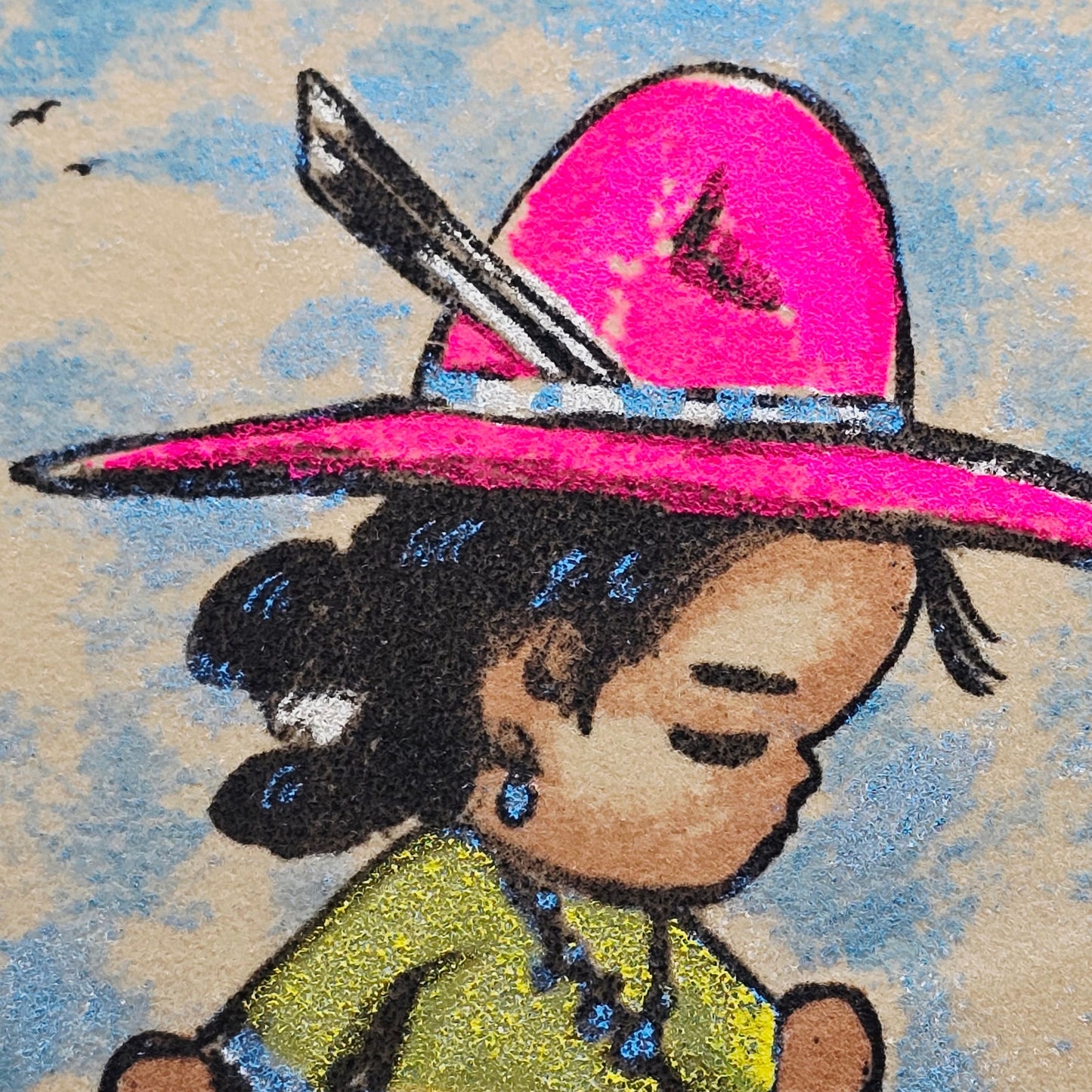 Gerda Christoffersen Signed Tewa Silk Screen Print Native American Child Papoose