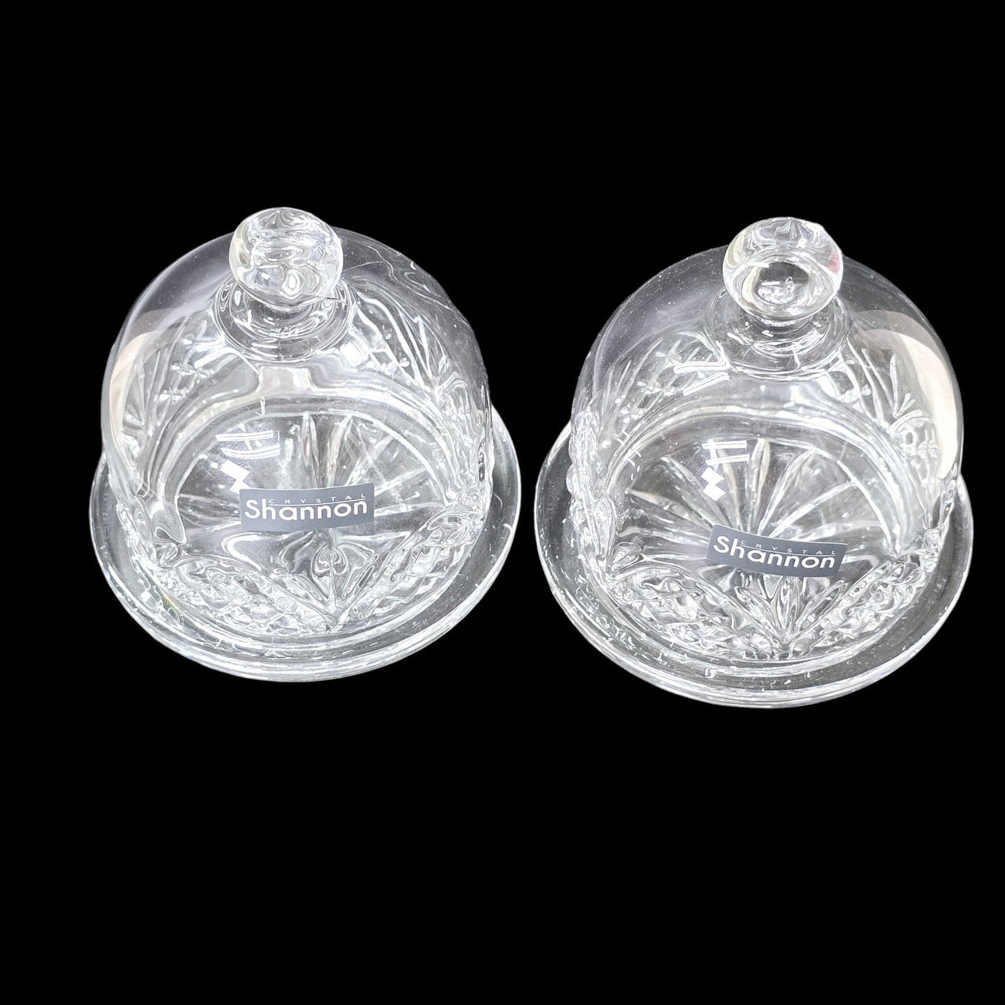 Dublin Shannon Crystal Petite Servers Domed Butter Dishes Set of 2  New In Box