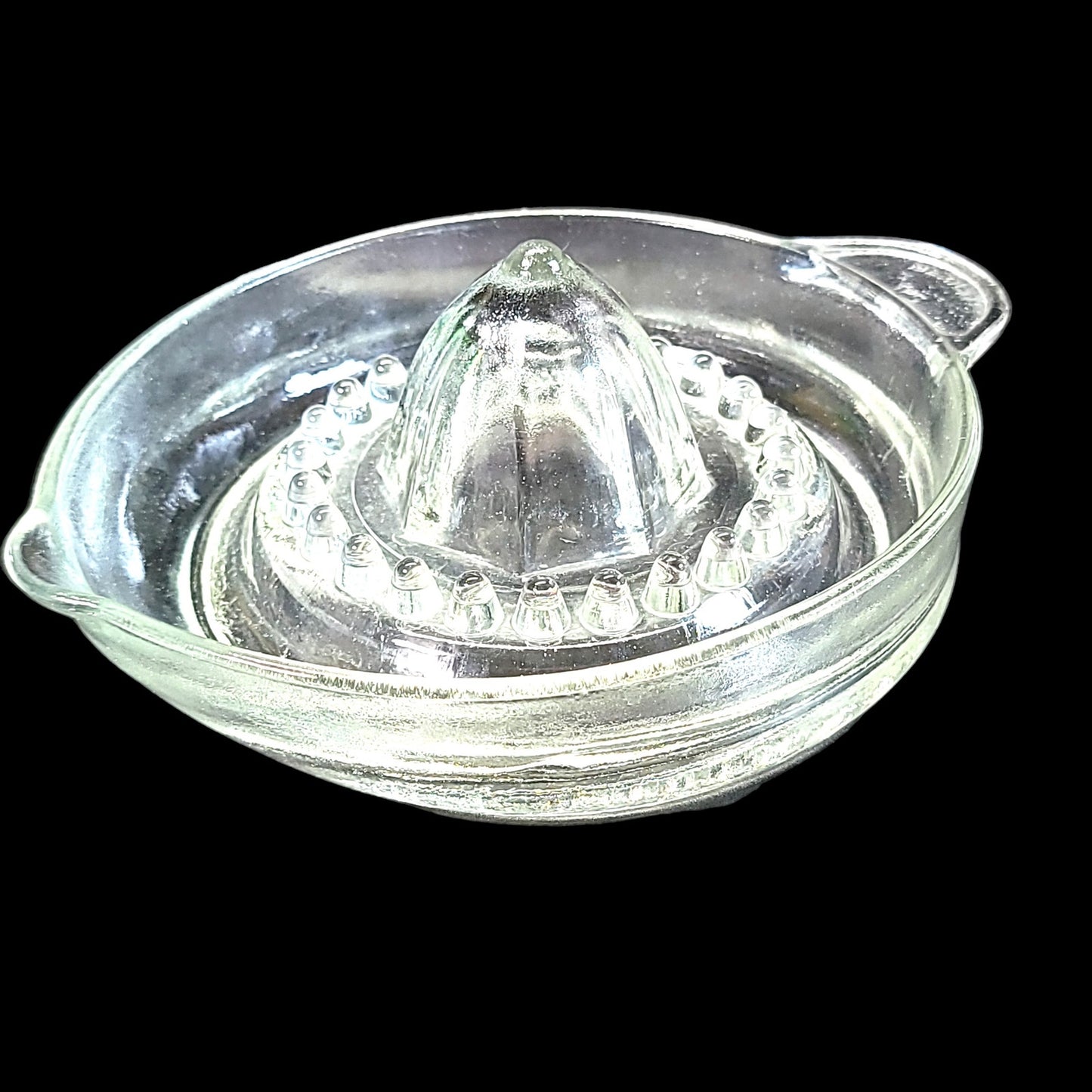 Large Vintage Mexico TPC Glass Reamer Juicer Hob Knob Design with Pour Spout 7.75" W