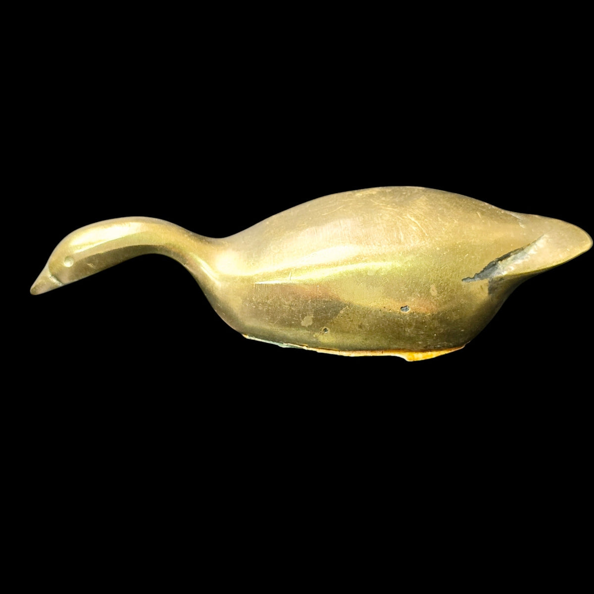 Vintage Solid Brass Duck & Goose Figurines Pair Miniature Waterfowl Birds